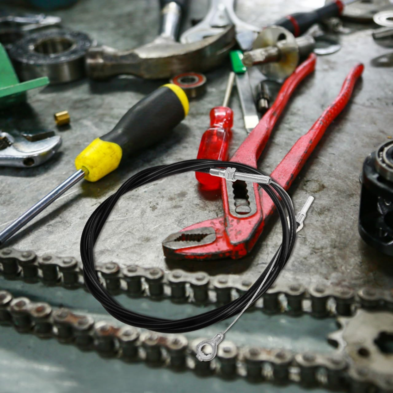 Motorcycle Throttle Cable - Metal Go Kart Cable Accelerator Motorcycle Accessories Throttle Line Wire Replacement for Bike Trailer Truck Mower image number 2