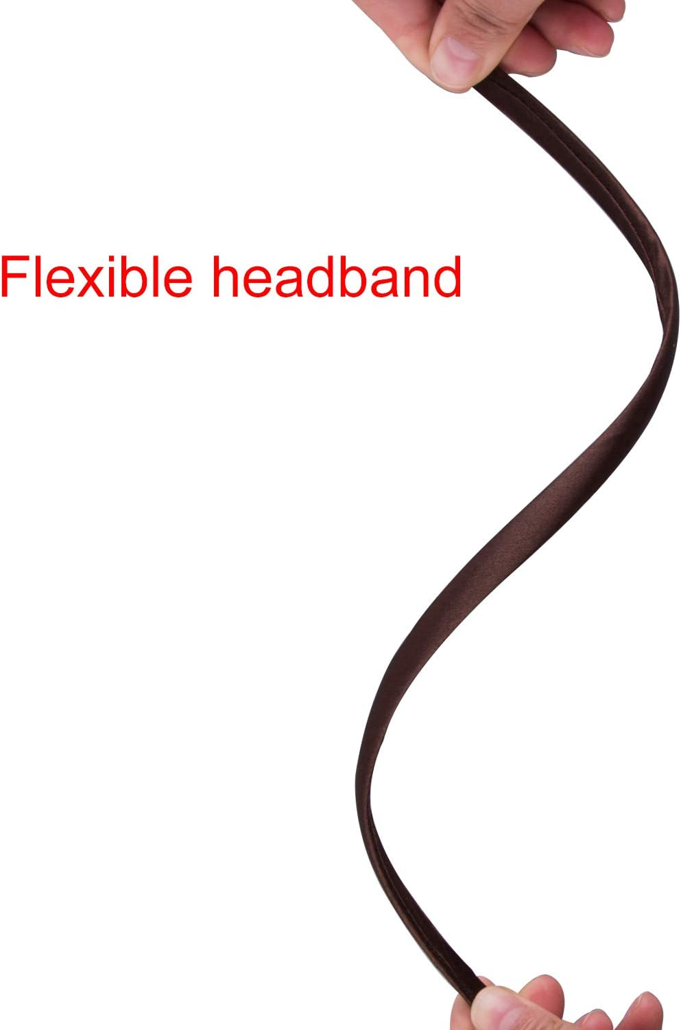 Duufin 50 Pieces Satin Headbands 1 Centimeter Ribbon Headband Non-Slip Colorful DIY Headbands for Women and Girls, 25 Colors image number 3