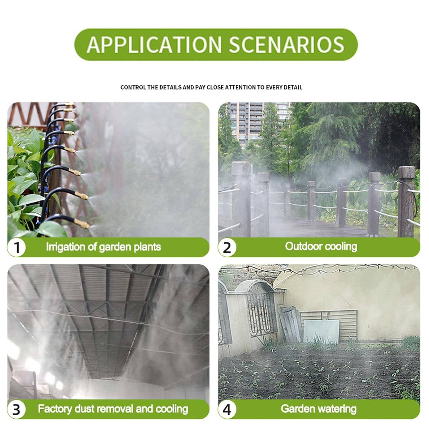 ​​Drip Irrigation Kit Automatic Watering System for Potted Plants, 360 Degree Adjustable Copper Micro Sprinklers, Quick Connect Tubing Fittings for Garden, Lawn, Patio, Balcony(25 Nozzles) image number 4