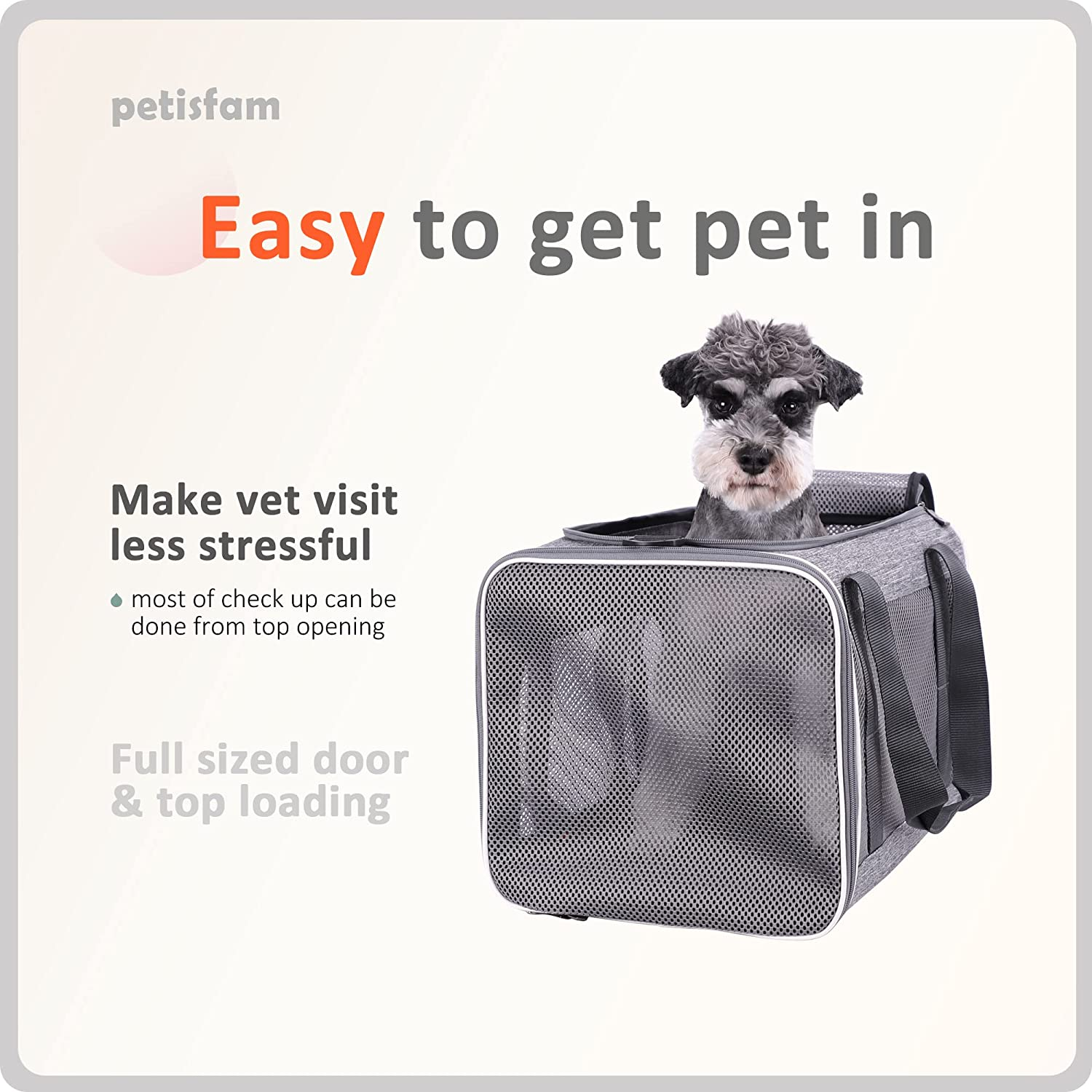 Petisfam Soft Large Cat Carrier with Privacy Zipped Flaps for Sensitive and Nervous Cats - Nervouscats image number 5