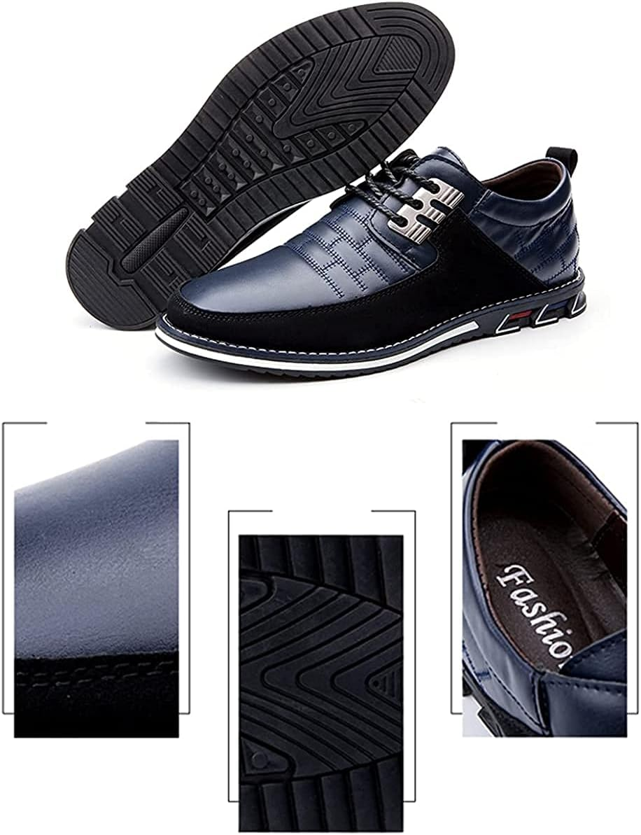 Men'S Leather Casual Shoes Driving Office Walking Loafers Lace up Slip-On Business Oxford Shoes Moccasin Breathable Luxury Classic image number 4