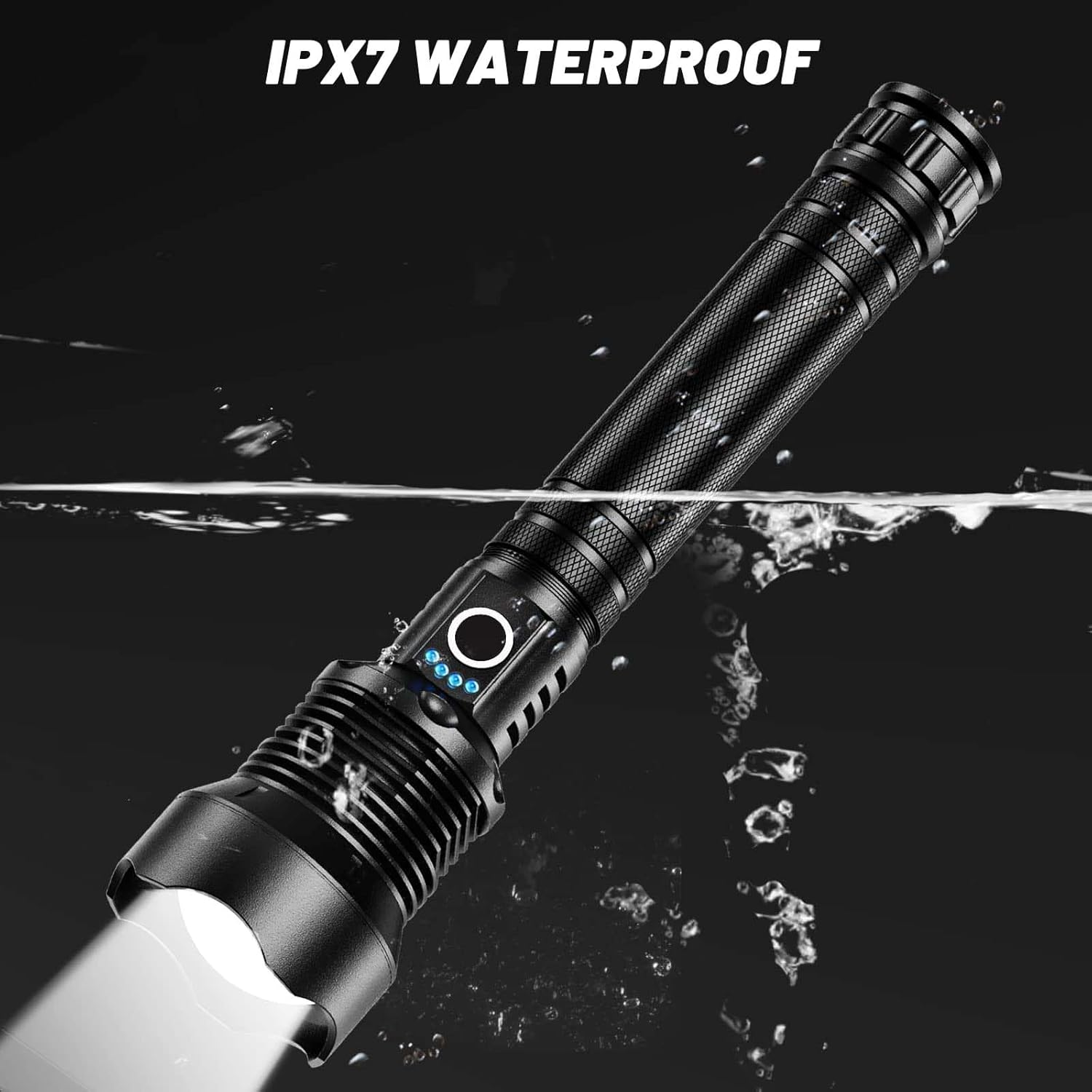 DOTCOM Lylting Rechargeable Flashlights 250000 Lumens, Super Bright Led Flashlight High Lumens with USB Cable, 5 Modes Waterproof Flashlight Powerful Flash Light for Camping Hiking image number 6