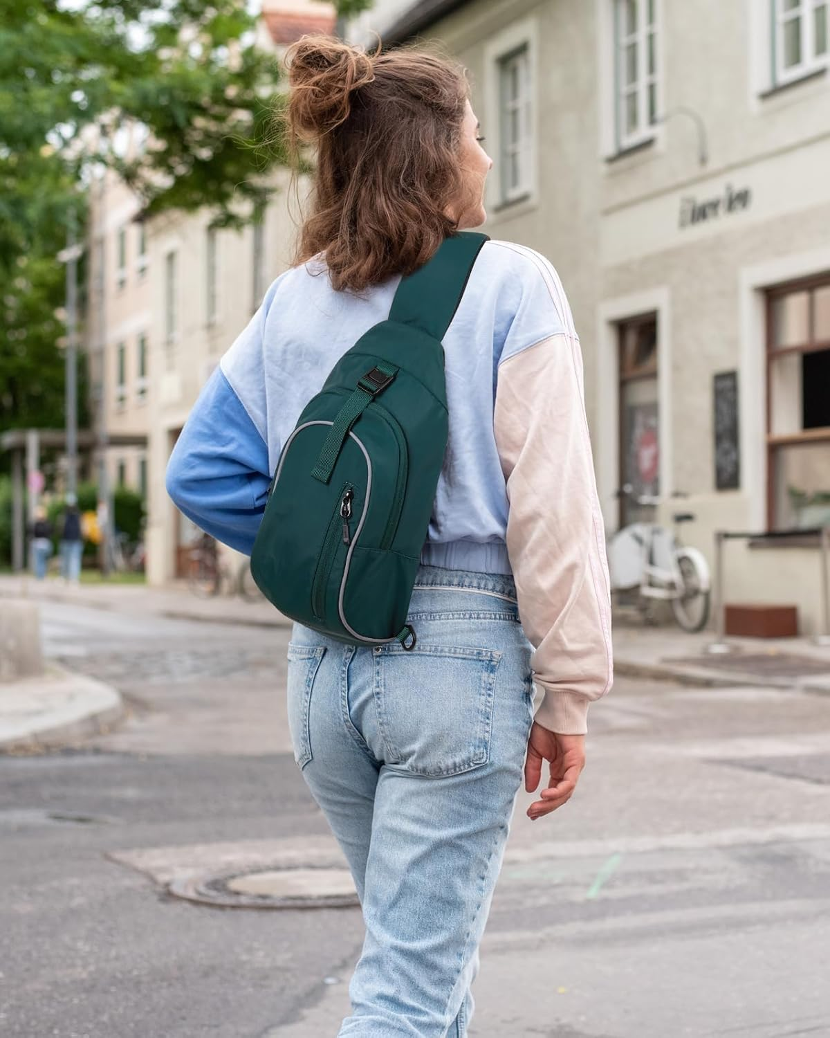 WATERFLY Crossbody Sling Backpack for Women Men Sling Bag for Traveling Chest Shoulder Bag Hiking Chest Bag Daypack image number 3