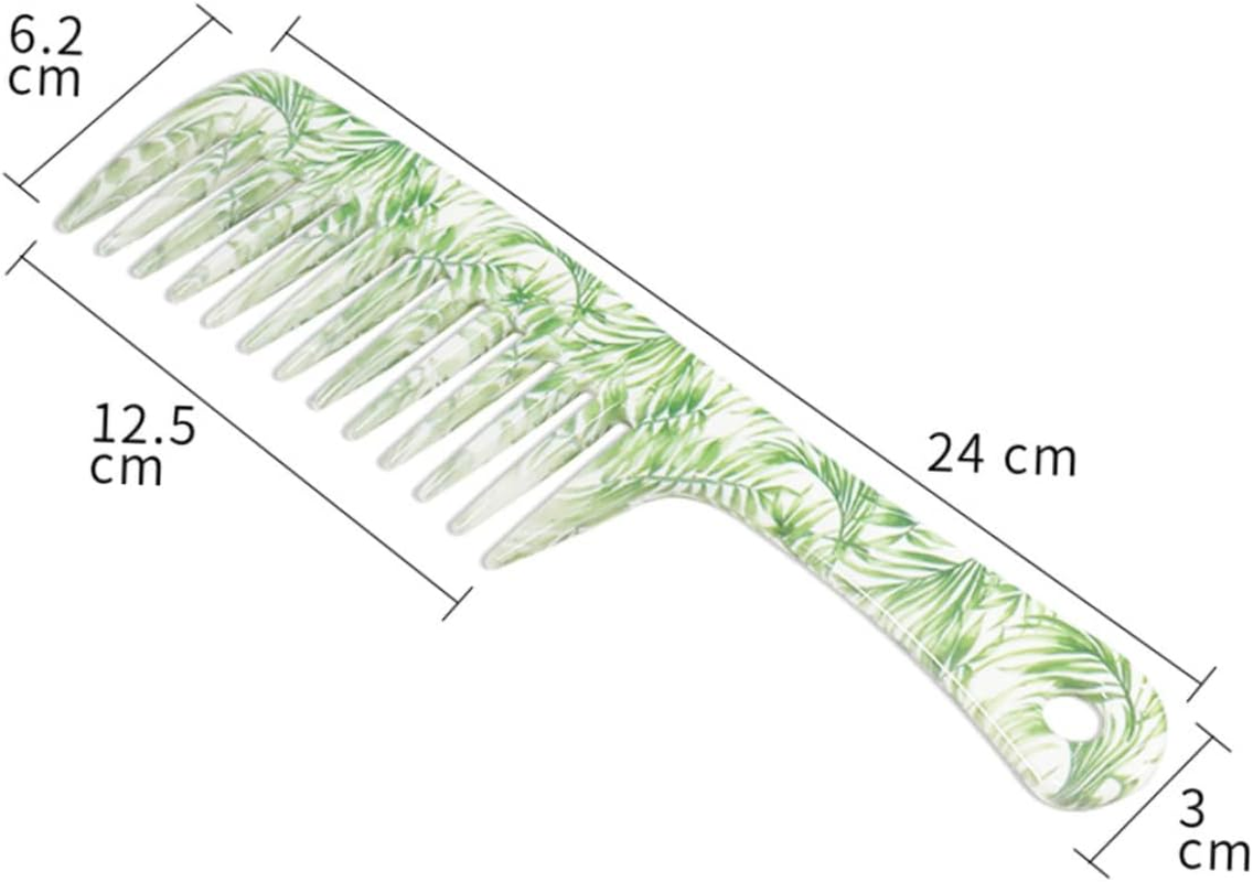 TOVINANNA 3Pcs Big Teeth Combs Hair Styling Combs Wide Teeth Hair Combs Straight Handle Combs Hairdressing Combs Printing Haircut Combs image number 4