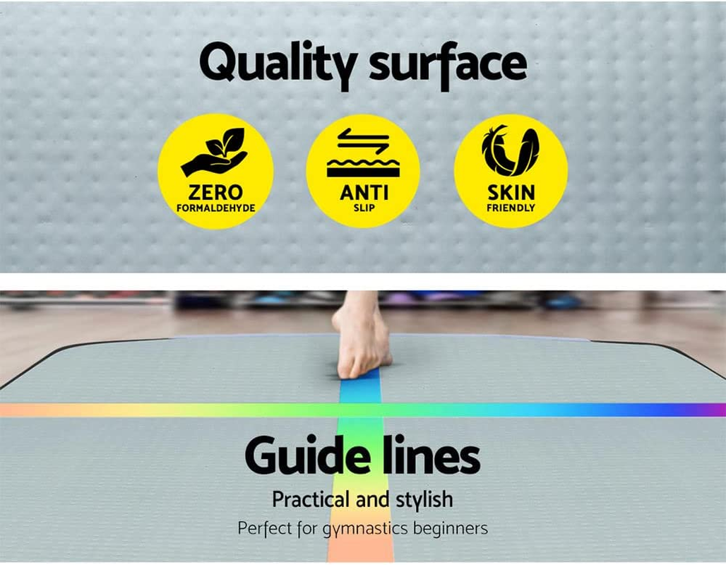 Everfit Air Track, 3 X 1 X 0.1M Inflatable Yoga Gymnastics Mat Tumbling Mats Thick Training Exercise Airtrack Flooring Home Gym Equipment Outdoor Fitness, Anti-Slip Wear-Resistant Multi-Colored - Multi 4X1X0.1M image number 4