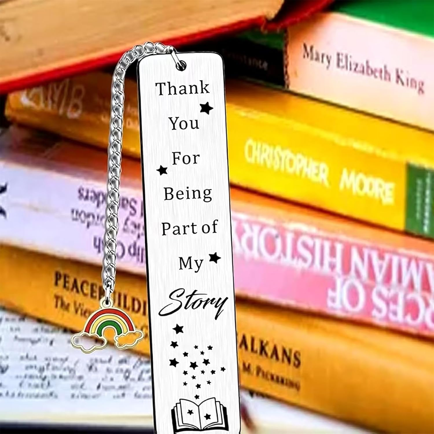 Metal Bookmark，2 Stainless Steel Bookmarks with Different Patterns，Thank You Teacher Appreciation Gifts Book Lovers Gifts Friend Birthday Graduation Gifts for Women Female Friend Gift