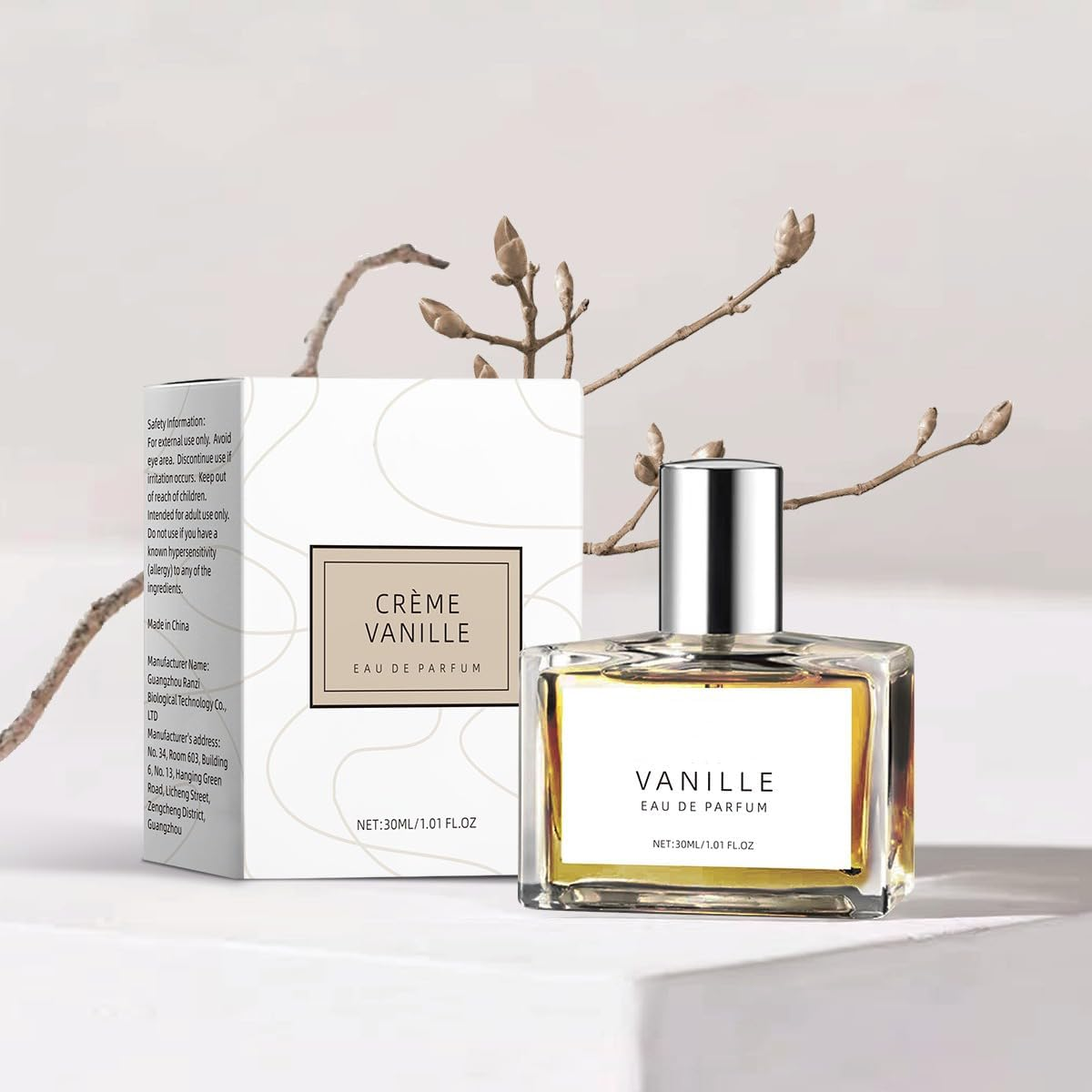 Cr&egrave;me Vanille Eau De Parfum 30Ml /1.01 FL.OZ| Alcohol-Free Vanilla Cream Perfume Spray | Long Lasting Sweet Gourmand Fragrance for Women | Cosy & Comforting Scent-Rzxs0062 (Vanilla Cream) image number 1