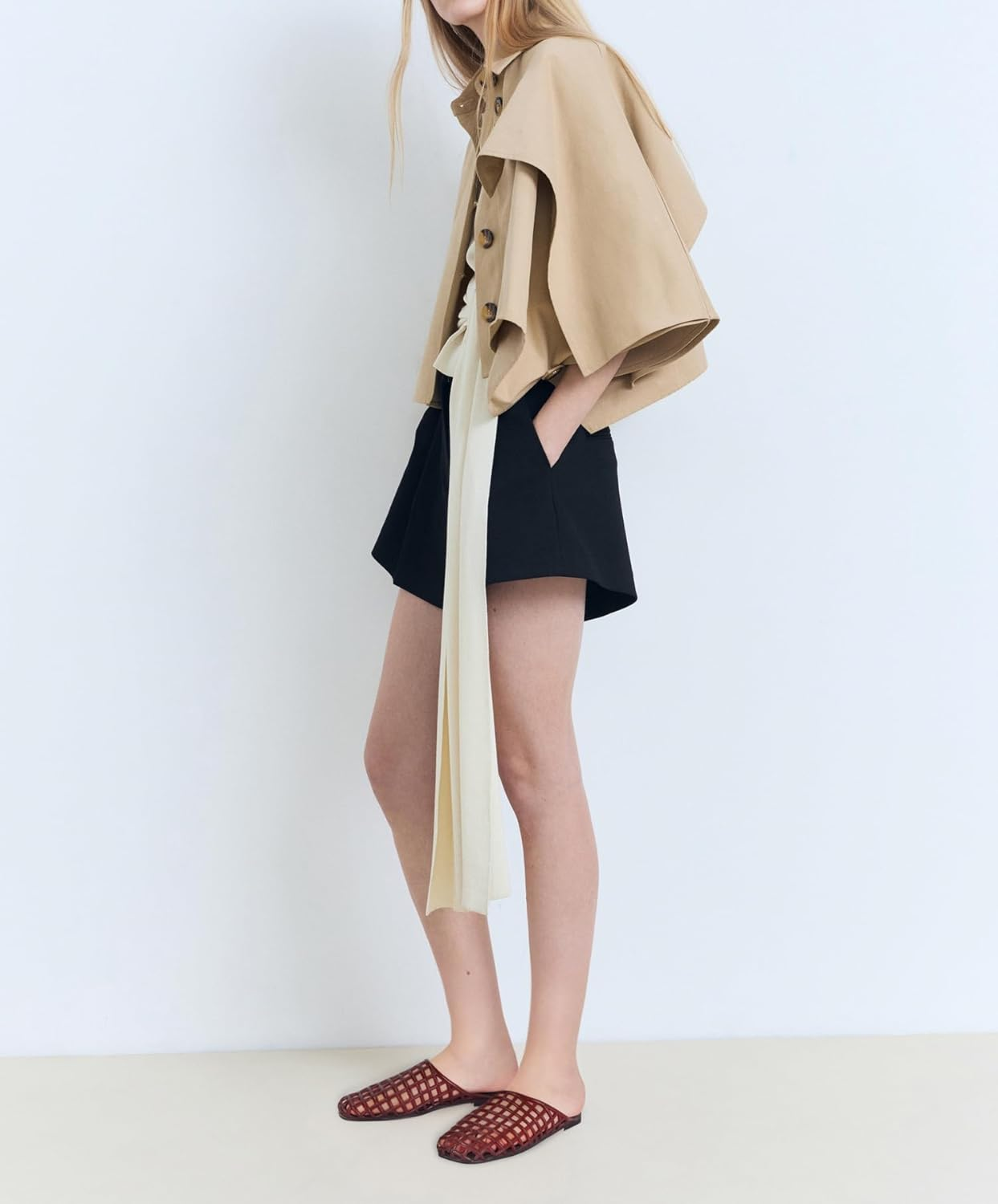 MAIJED Clear Jelly Flats for Women Closed Toe Mesh Hollow Jellies Mule Sandals Slip on Jelly Slides Casual Comfortable Summer Beach Slipper Sandals image number 2