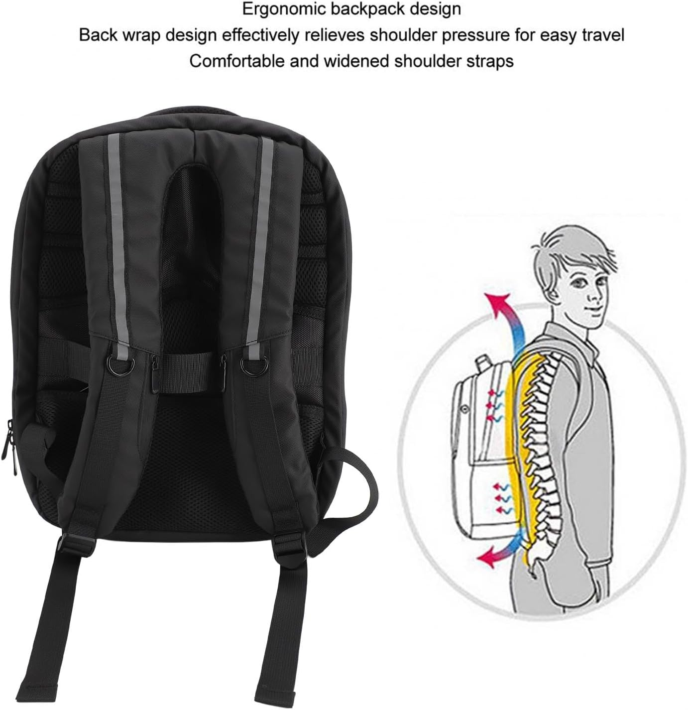 Gearwell LED Backpack, Programmable Colour Pixel Display Rucksack with USB Power, Waterproof Digital Display Bag with Reflective Straps for School, Travel, Festivals and Parties image number 4