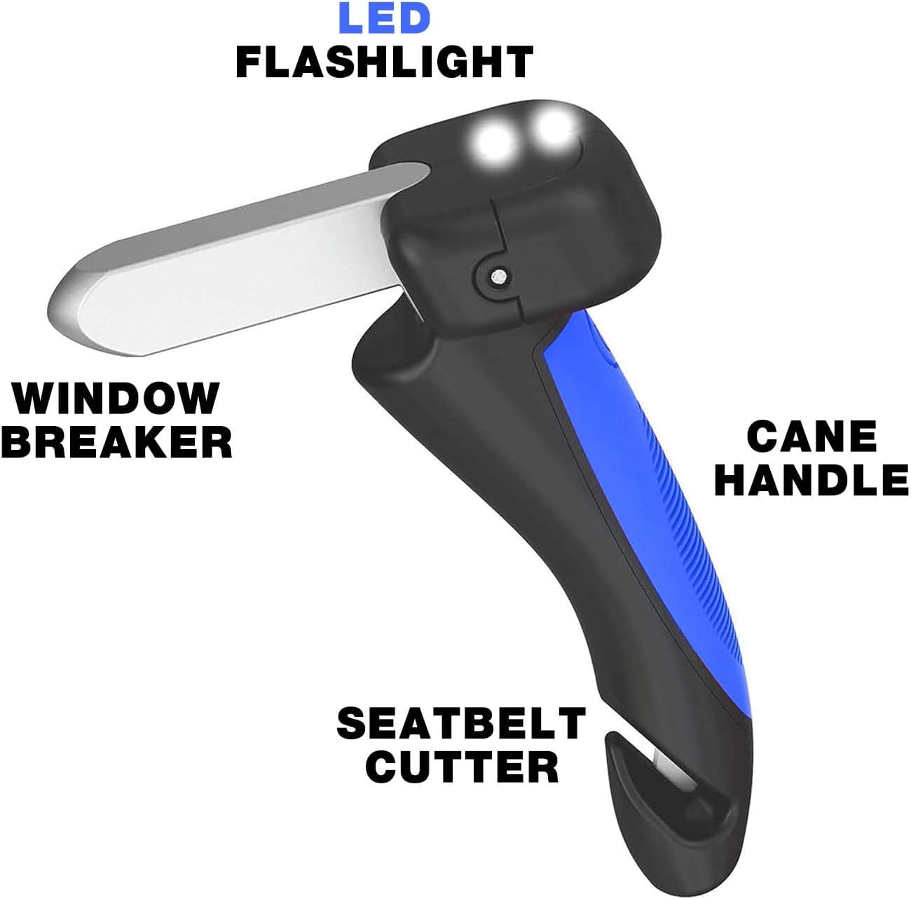 Powerful 2 Pack Car Door Handle for Elderly, 4 in 1 Car Door Latch Assist Grab Handle, Auto Cane Support Gripper Handle for Seniors and Handicapped (Blue) - Red image number 2