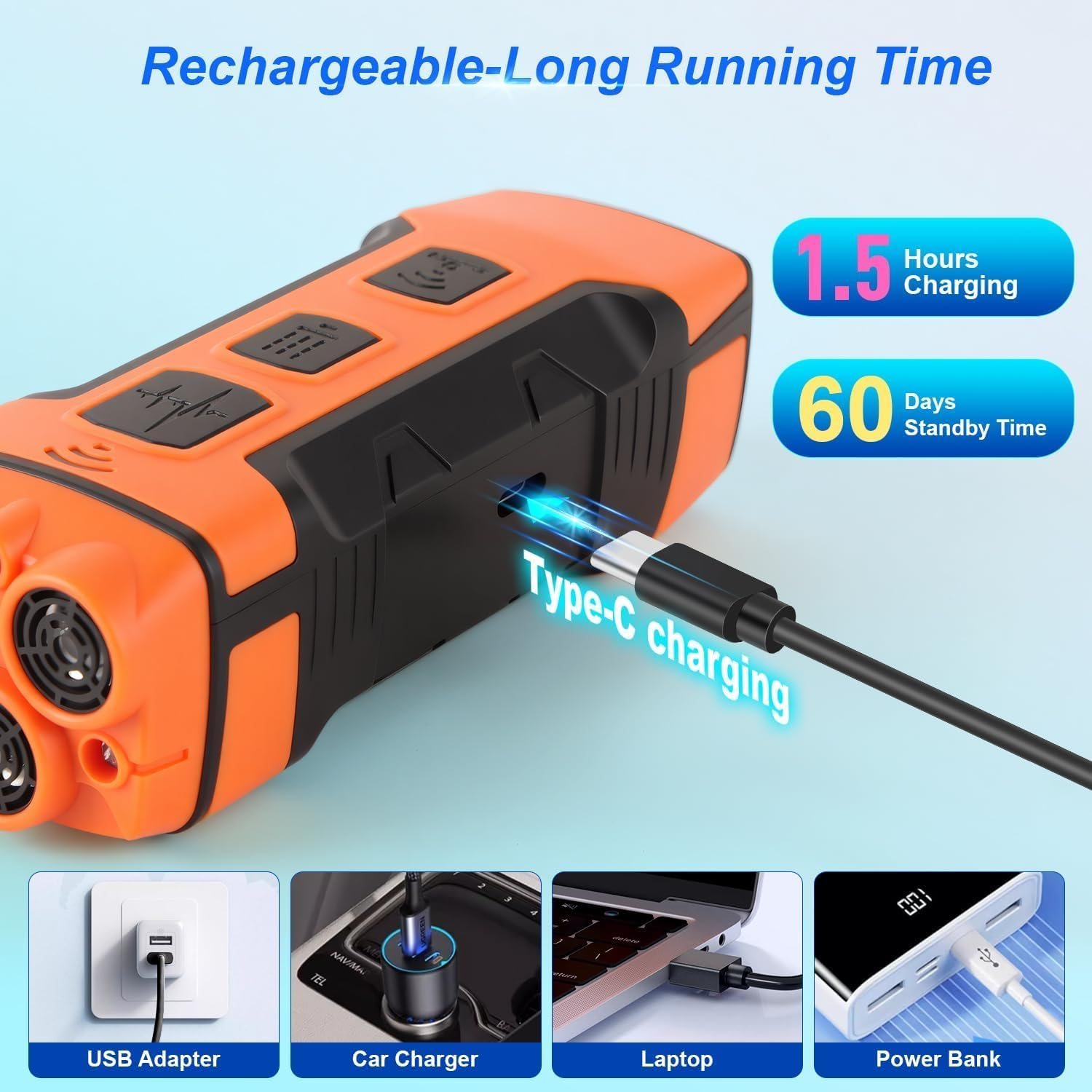 APEXORIGIN Dog Bark Deterrent Device, 3X Ultrasonic anti Barking, 6 Training Modes 10M Range Barks No More Indoors Outdoors Behavior Correct Safe & Humane Rechargeable Compact Bark Control for Dogs image number 6