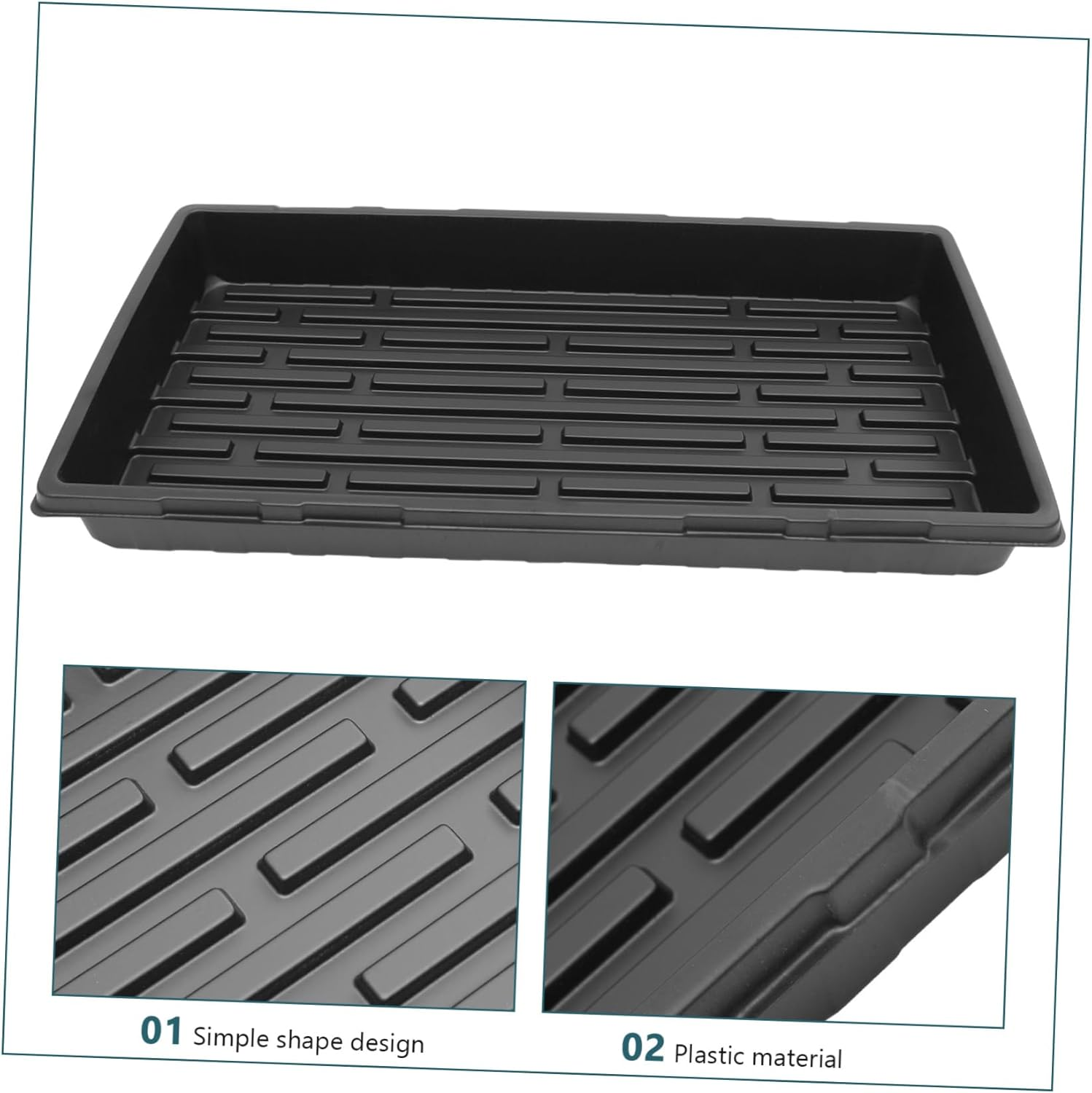 FONDOTIN 5Pcs Thickened Seedling Trays Plant Starter Trays Germination for Indoor Outdoor Gardening