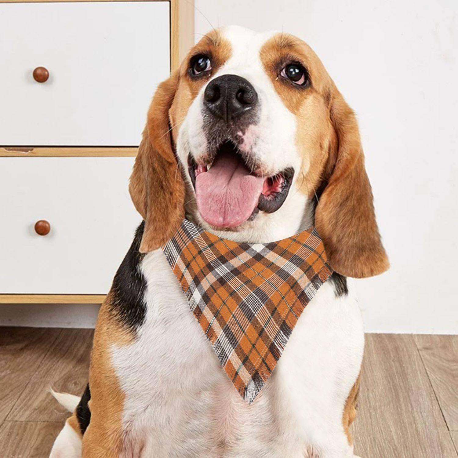 GTYHH 1PC Pet Scarf Puppy Plaid Pet Scarf Personalized Dog Scarf Warm Dog Scarf image number 5