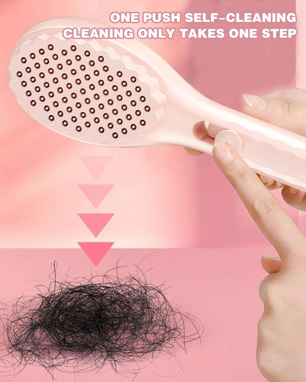 BPTRKOM 1 X Detangling Brush without Pulling - Sustainable Curling Brush with Retractable Teeth - for All Hair Types Including Curls & Scalp Massage (White)