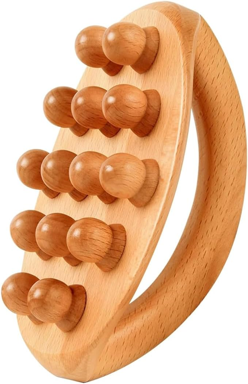 AIMALL Universal Handheld Massage Brush with Large Rounded Handle, Whole Body Meridian Massage Tool, Includes 14 Beads for Leg, Waist, and Hand Massage image number 4