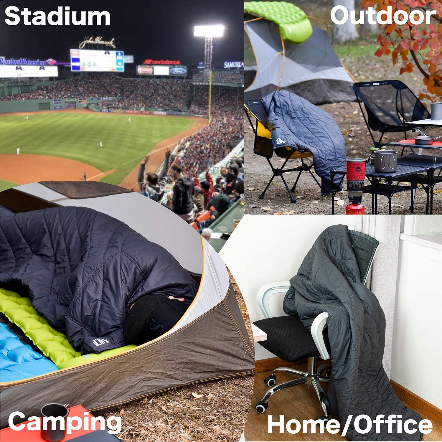 Iclimb 3M Thinsulate Insulation Warm Camping Blanket Ultralight Compact (Dark Grey) image number 4