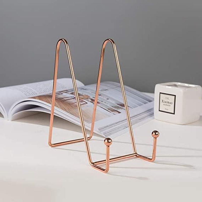 6 Inch Plate Stands for Display, 3 Packs Plate Holder Display Stand, Metal Frame Holder Stands for Book, Pictures, Photo Easel, Tabletop Artistic Work image number 6