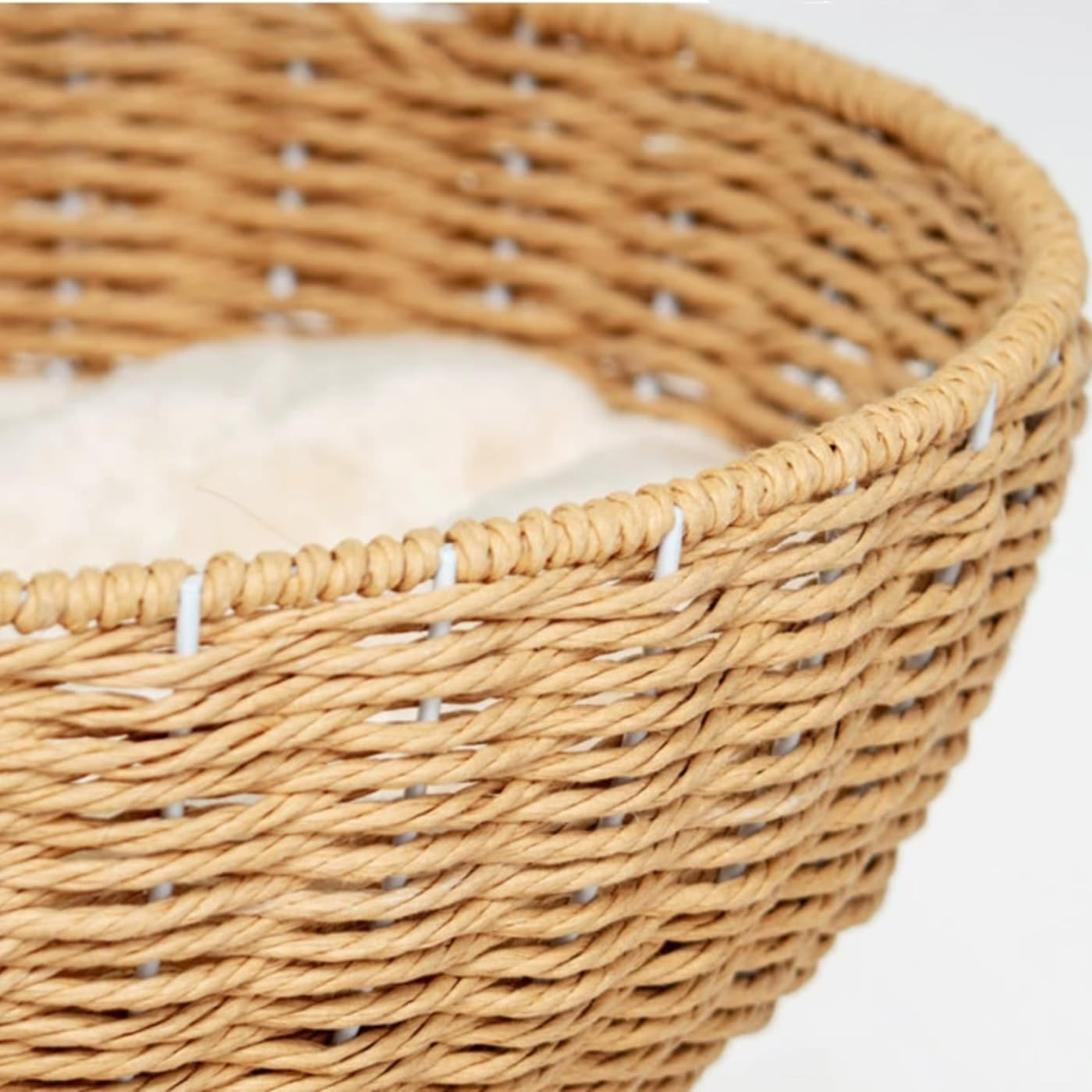 SHENGOCASE Cat Tree Tower with Rattan Wicker Basket, 3 Handwoven Large Nest Baskets Bed, Window Perch for Large Cats up to 20LBS image number 1