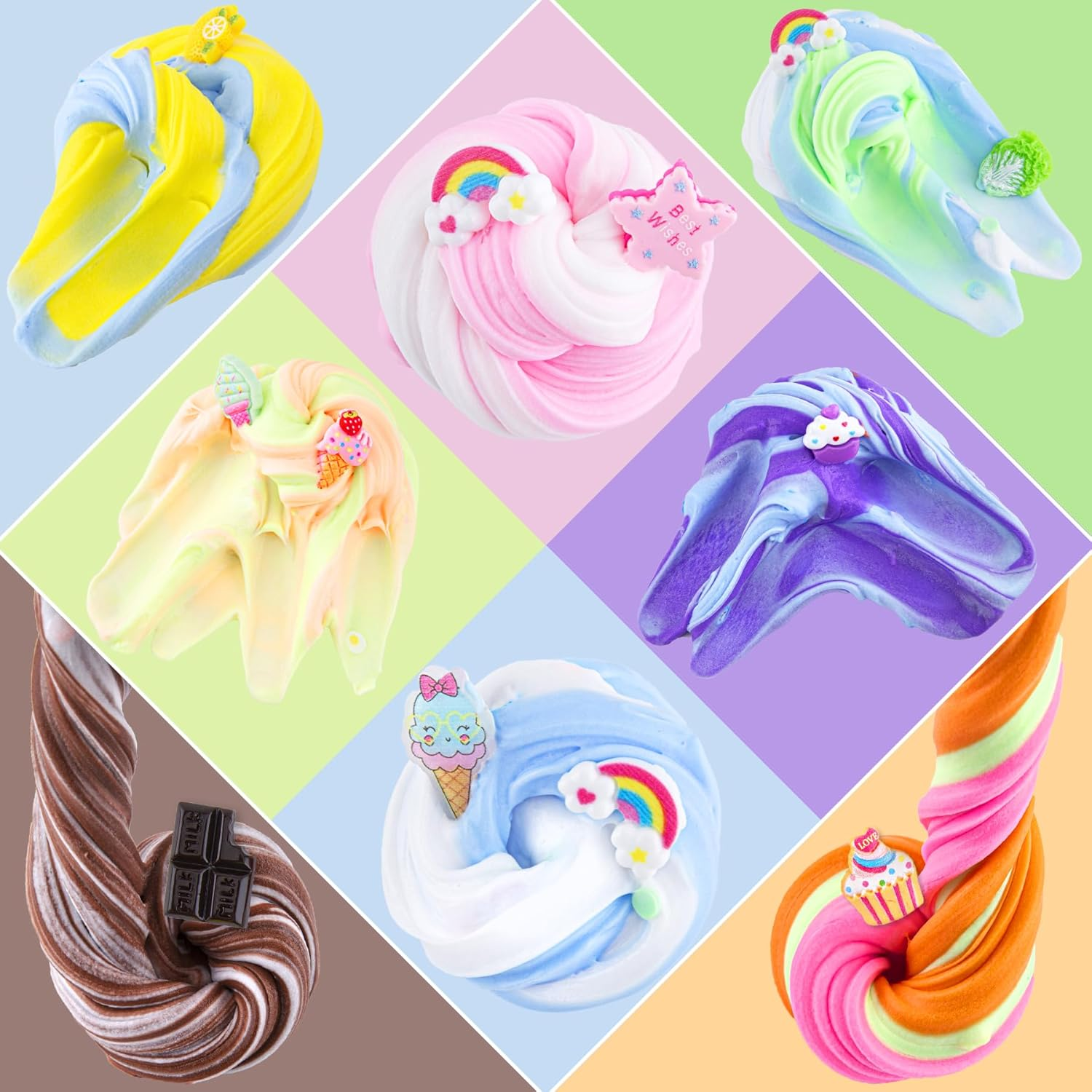 Big Butter Slime Kit, Includes 18 X 60Ml Butter Slime & 36 Packs Slime Add Ins, Slime for Kids Party Favors, Non Stick Scented Slime Kit Toys Birthday Halloween Christmas image number 1