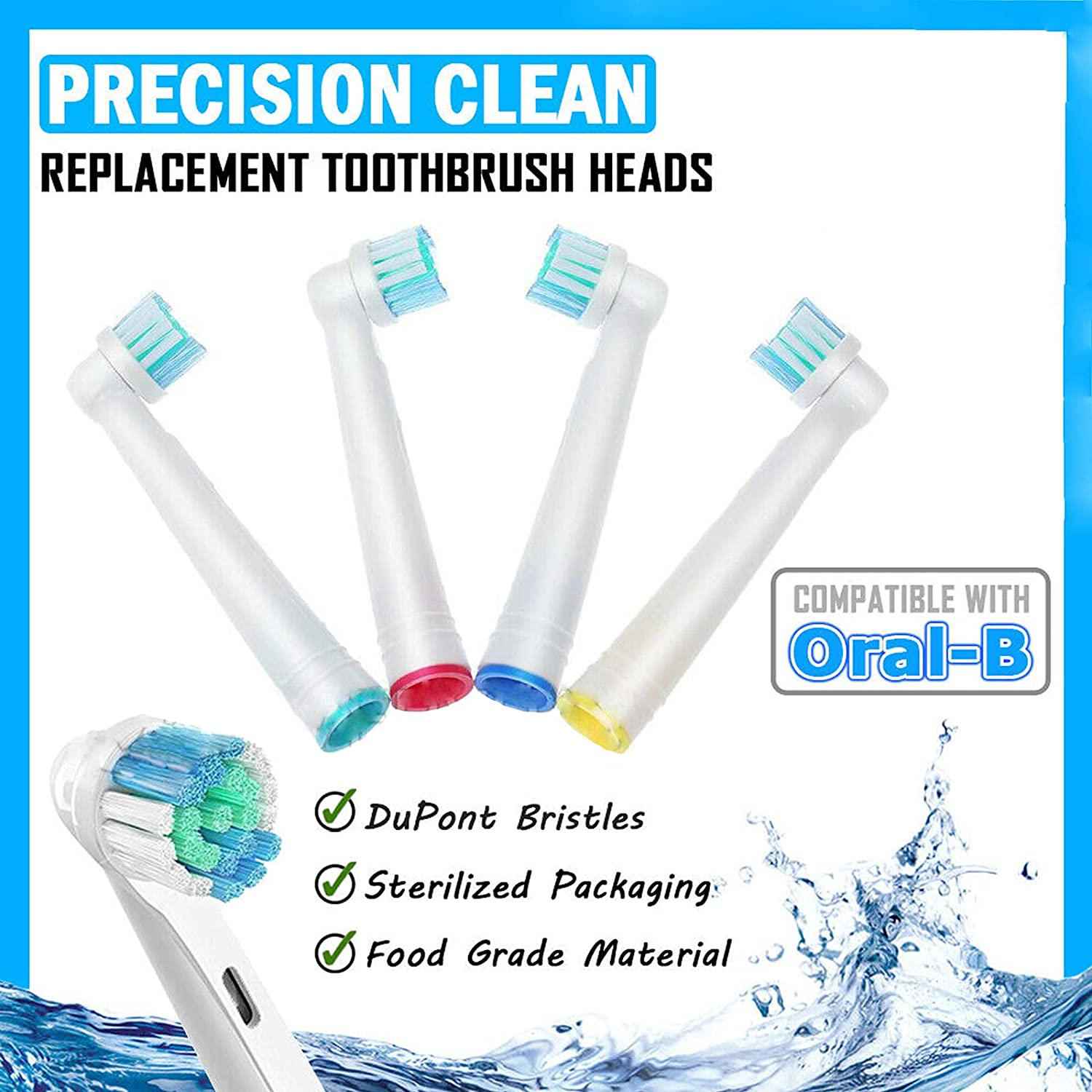 24 Pack Replacement Toothbrush Heads Compatible with Oral-B Electric Toothbrush, MH MOIHSING Replacement Brush Heads for Oral B-Precision Clean &ndash; Rotating Brush Head for Superior Clean image number 3