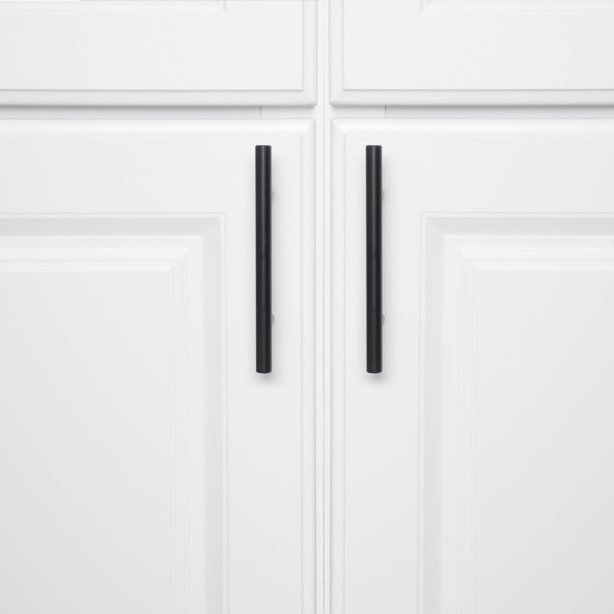 Amazon Basics Euro Bar Cabinet Handle (1.0Cm Diameter), 13.6Cm Length (7.6Cm Hole Center), Flat Black, 10-Pack image number 5