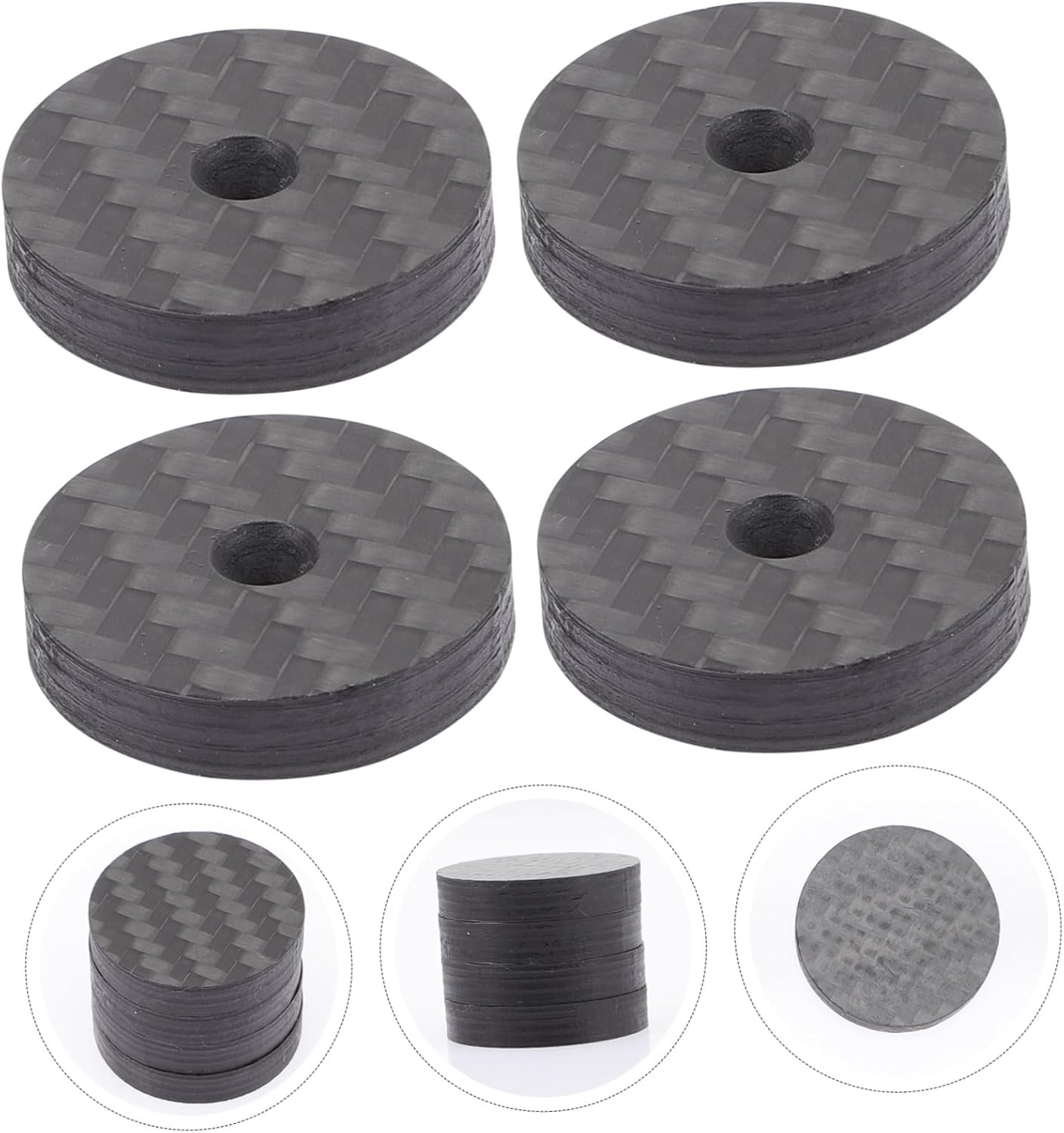 UKCOCO Carbon Fiber Speaker Spikes Isolation Feet 25X5Mm 4Pcs Shockproof Audio Turntable Pads for Home Theater and Hi-Fi Systems