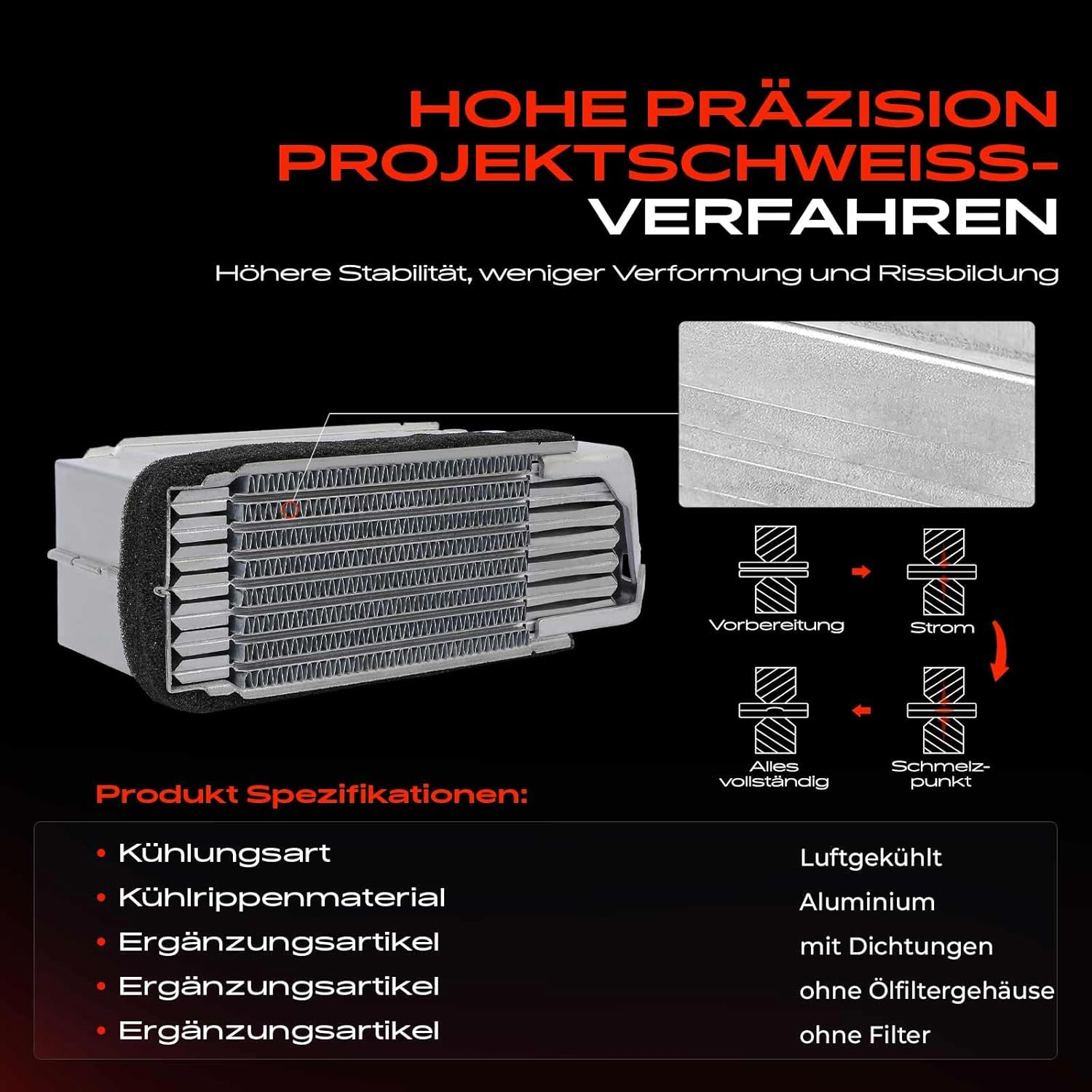 Frankberg Oil Cooler Engine Oil Cooler Engine Oil Cooler Replacement # 021117021B image number 2
