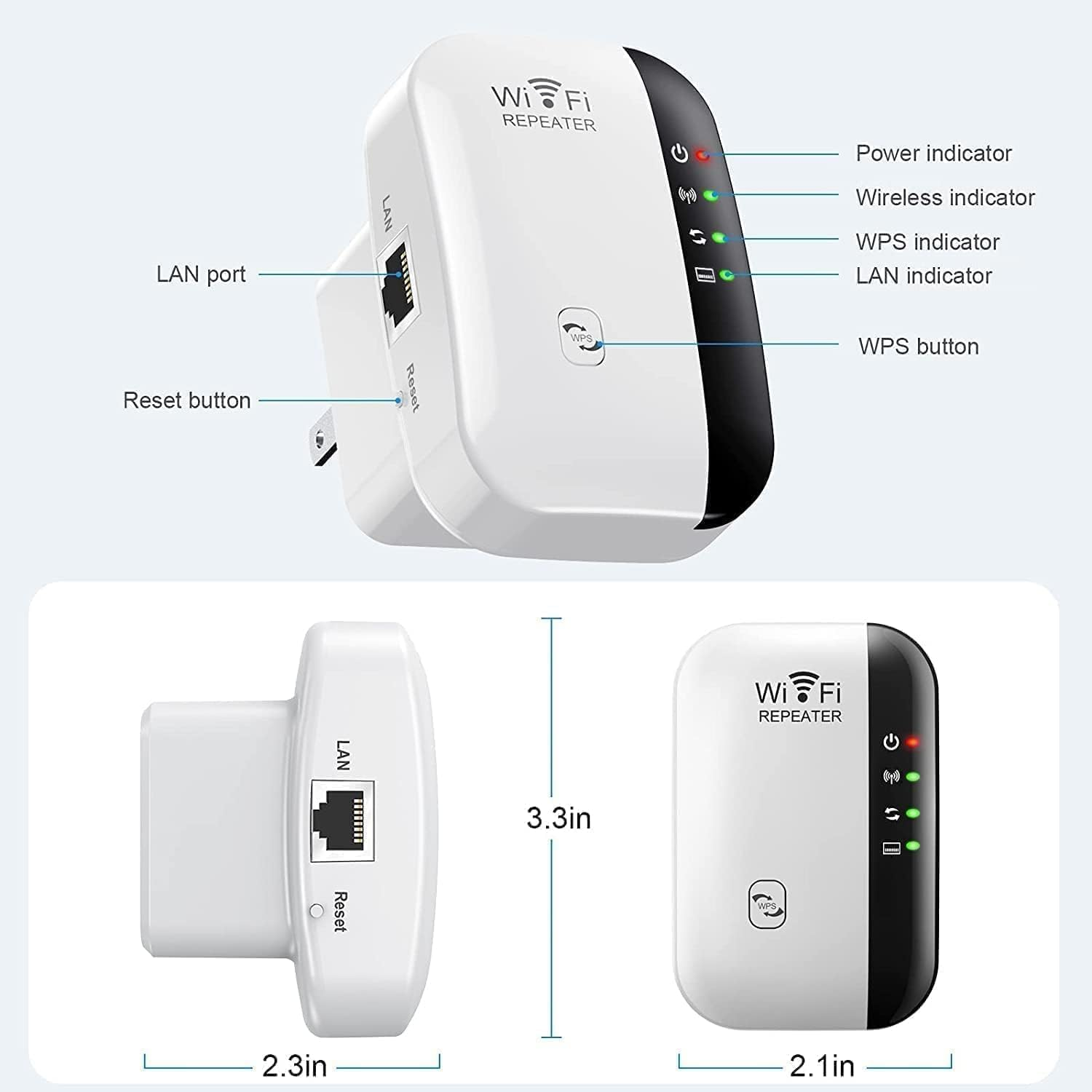 Wifi Range Extender - Signal Booster up to 5000Sq.Ft and 55 Devices, Wireless Internet Repeater, Long Range Amplifier with Ethernet Port, 1-Key Setup, Access Point, Alexa Compatible image number 5
