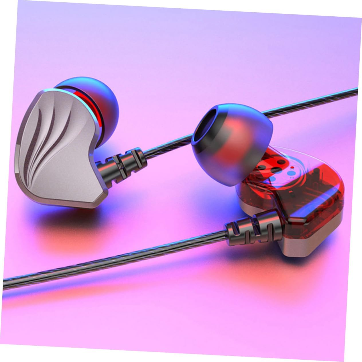 LIGIGWASH Wired Bass Earphones with 3.5Mm Plug, In-Ear Heavy Bass Headphones Compatible with Mobile Phones and Tablets, Gunmetal Color for Music Listening and Travel Use image number 5