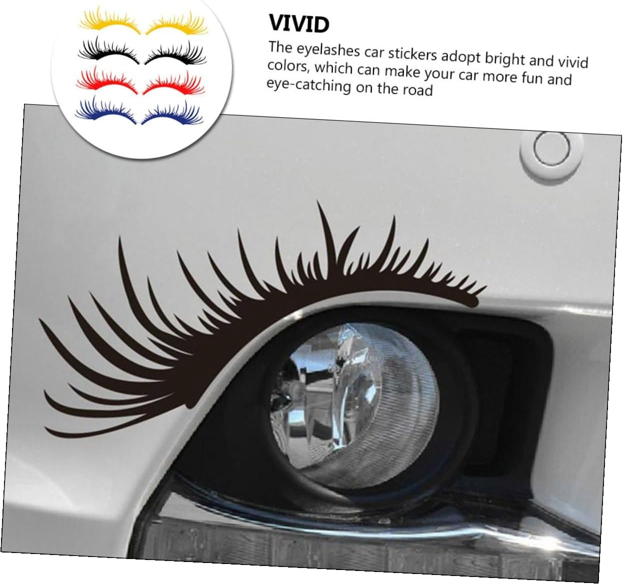 MAGICLULU 4 Pairs Car Eyelash Headlight Decals Auto Exterior Decor Multi-Color Pet Stickers Vehicle Styling for Cars Trucks Bikes image number 6
