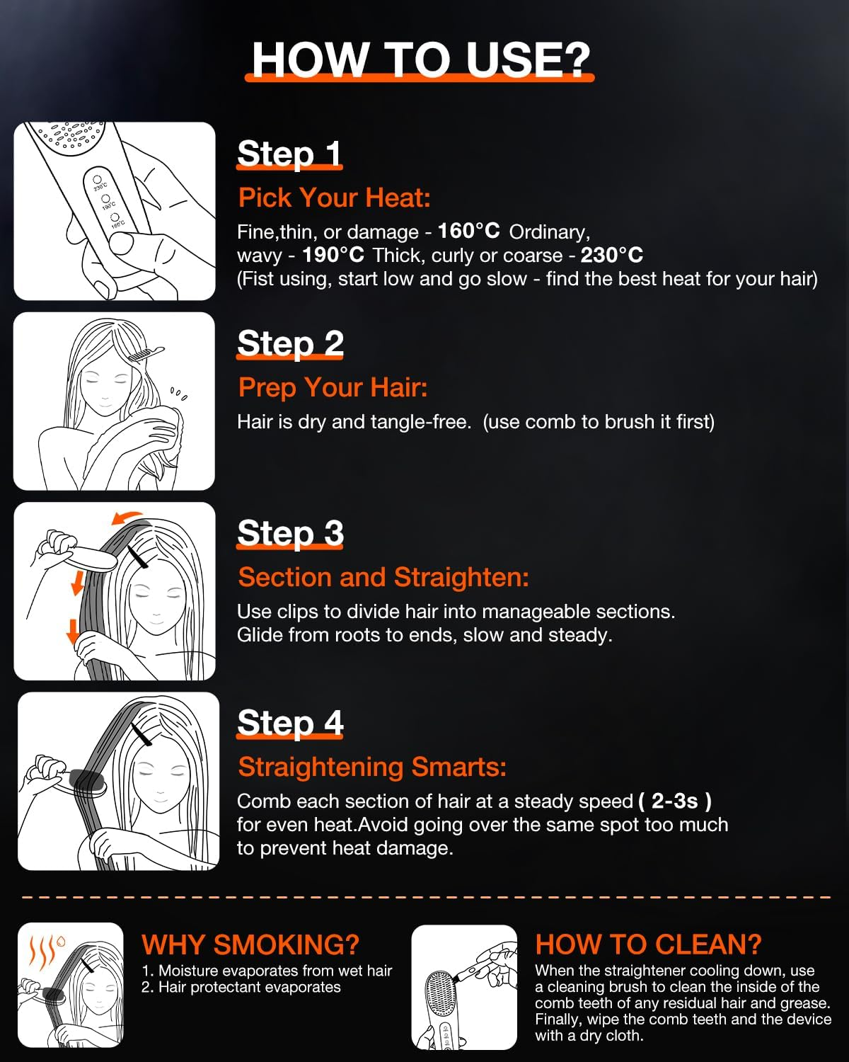 Llano Portable Cordless Hair Straightener Brush, [2024 Upgraded] 6400 Mah USB Rechargeable, Lightweight Mini Portable Hair Straightening Comb for Travel/Home/Outdoor image number 2