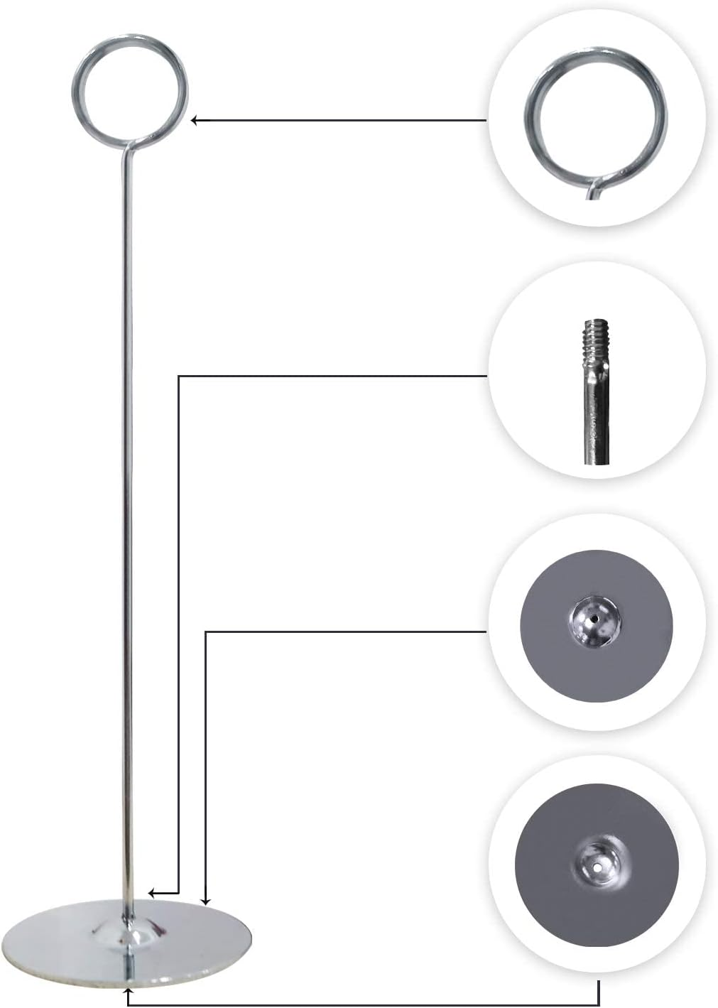 Urban Deco Place Card Holder Table Number Holder Wedding Card Holder 12 Inch Set of 16 for Restaurants Weddings Banquets (12" Silver Place Card Holder) image number 4