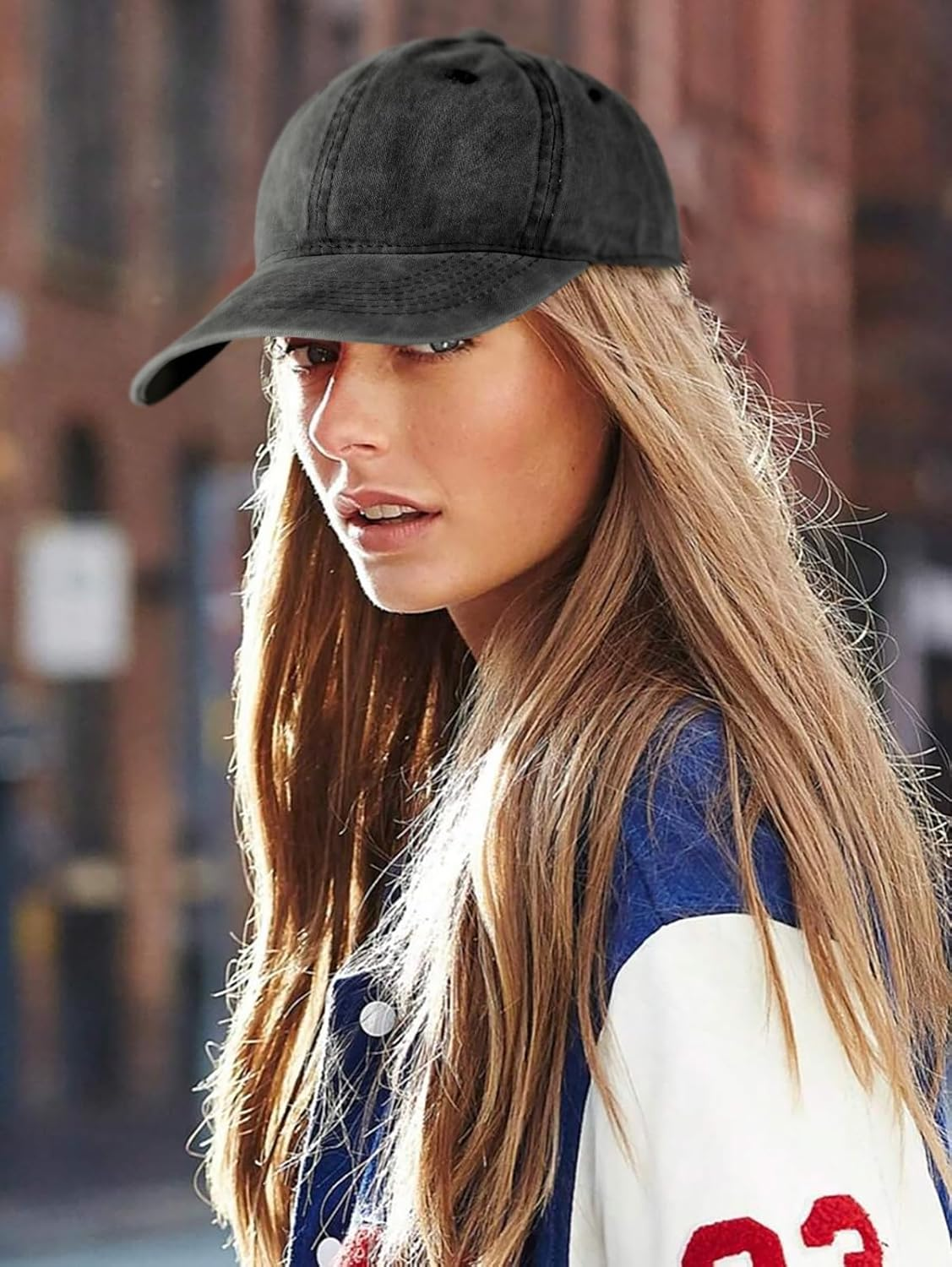 Edoneery Adjustable Low Profile Plain Cotton Baseball Cap Hat(A1004) image number 4