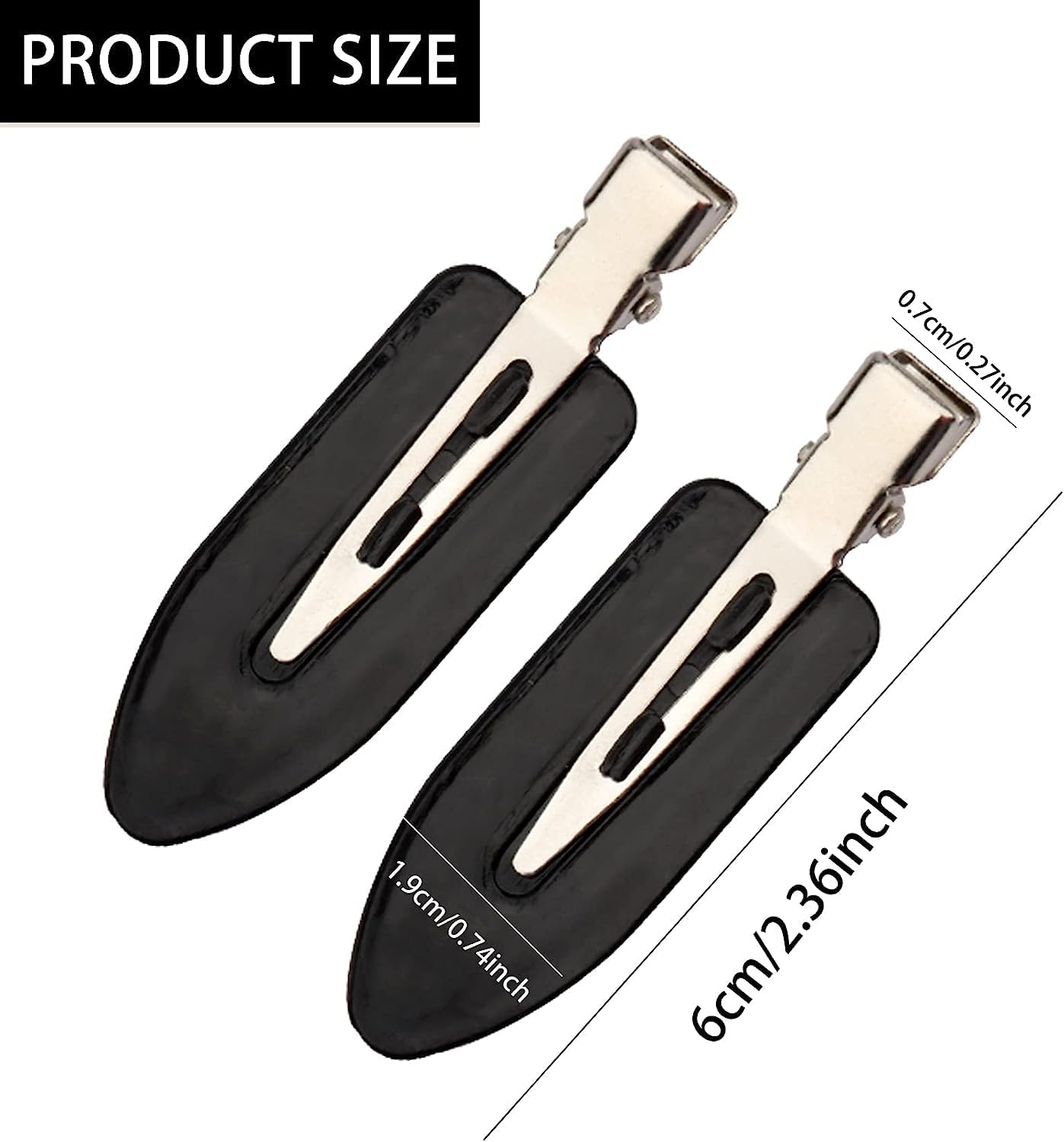 24 Pieces No Bend Hair Clips for Women Girls Makeup Washing Face Accessories Seamless Side Bangs Fix Fringe Curl Pin Barrette No Crease Hair Clip for Salon Hairstyle Bangs Waves (Black) image number 1