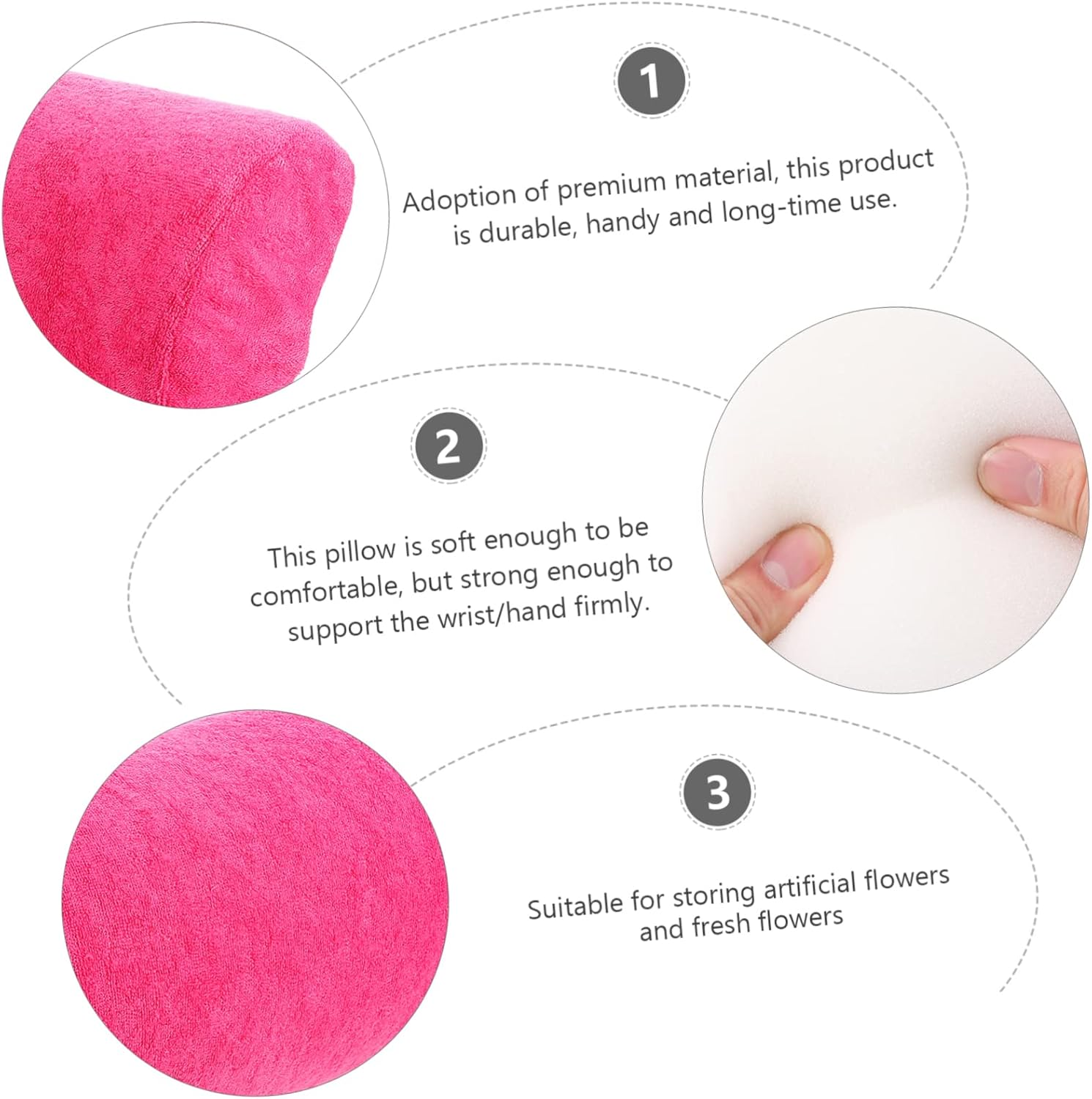 ADOCARN Manicure Pillow Nail Art Hand Support Comfortable Wrist Cushion Portable Nail Art Tool image number 2