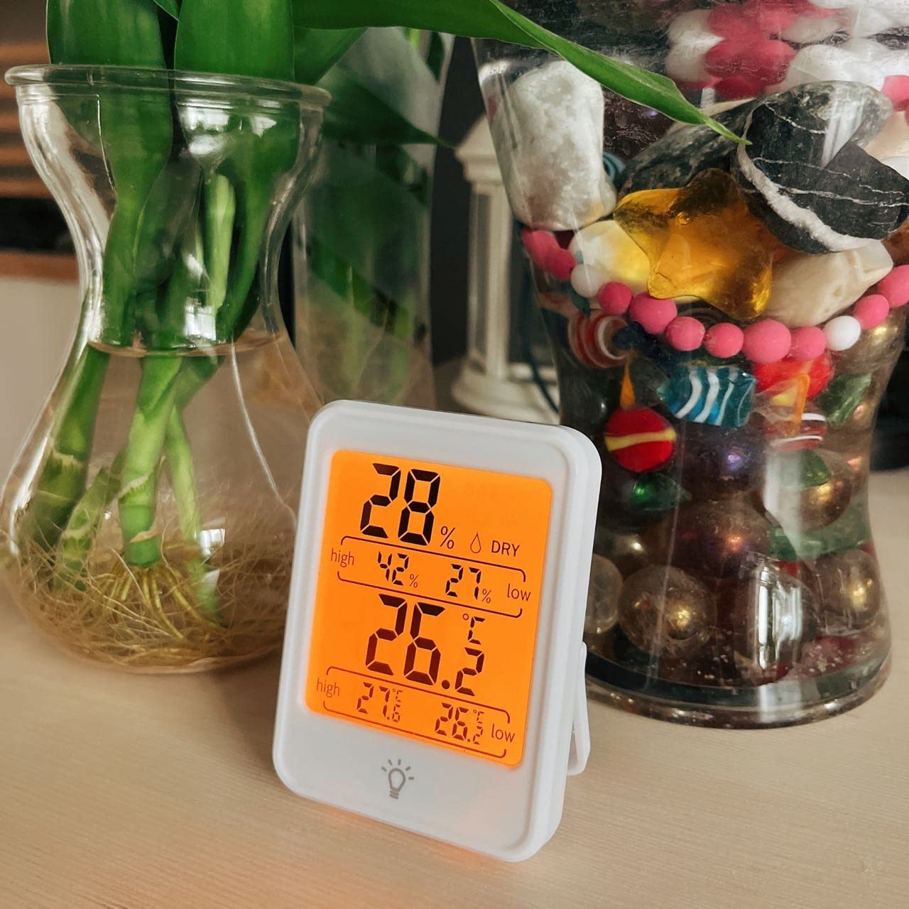 Indoor Hygrometer Digital Thermometer MC41, Black, Backlight（No Batteries in Pack） image number 3