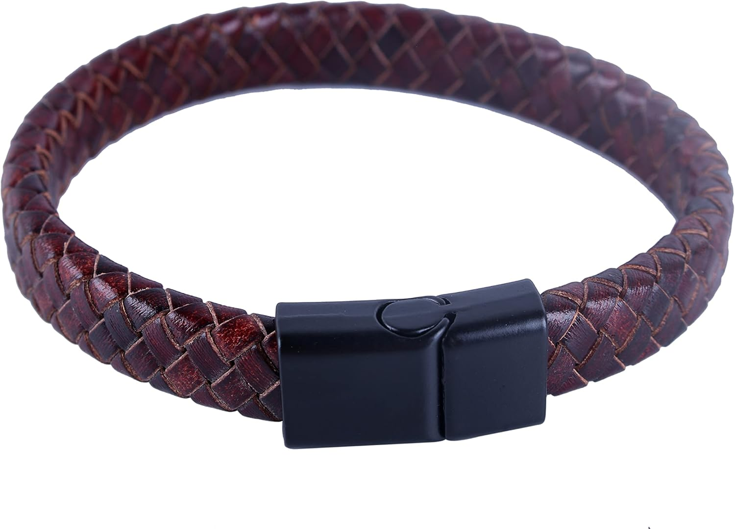 KONMAY Magnetic Jewelry Bracelet Clasps, 10 Sets 12.0X6.0Mm Antique Brass Flat Closure Magnetic End Caps for Leather Bracelet Making - Matte Black image number 4