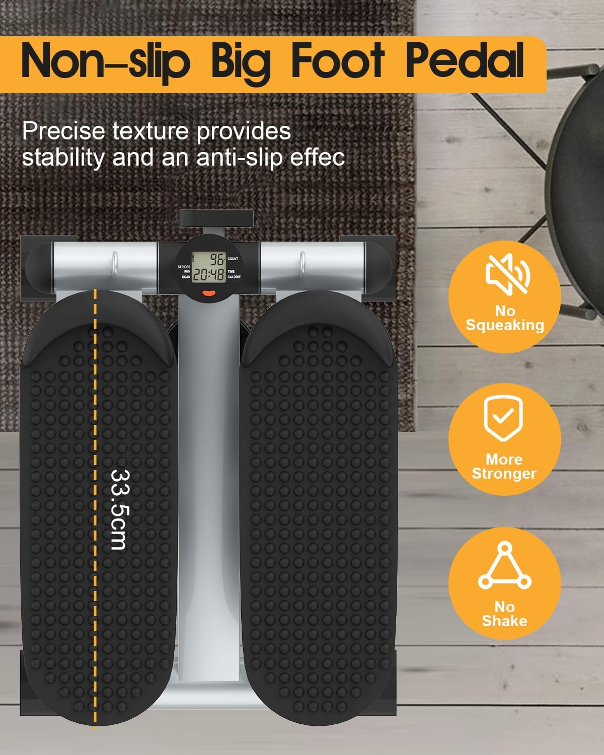 OUROAD Mini Stepper with Resistance Band, Portable Stair Stepper with Calories Count, Exercise Stepping Machine for Exercise Fitness Office Home Workout Equipment image number 6