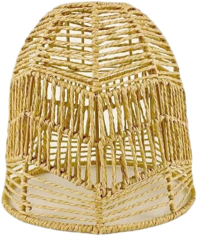 AIMALL Paper Rope Lampshade Chinese Imitation Rattan Woven Lampshade for Homestay, Restaurant, Hot Pot Shop, Creative DIY Lighting - Decorative Handmade Shade