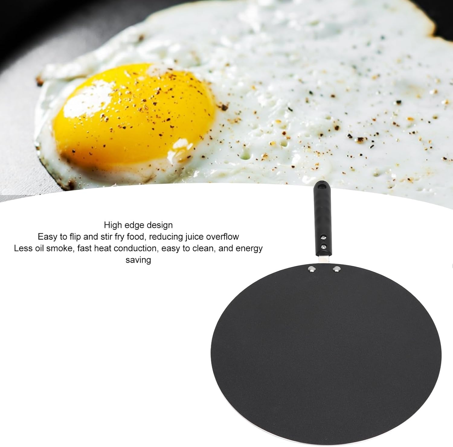Nonstick Crepe Pan, 30Cm Comales Para Tortillas Griddle Pan for Gas Stove Top, Granite Coating Flat Pancake Pan Dosa Tawa, Swiss Granite Coating Dosa Pan with Stay-Cool Handle