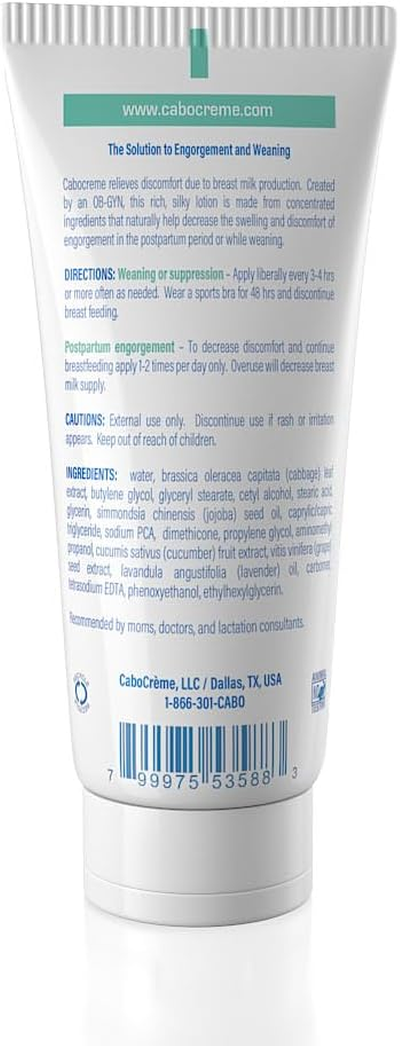 Cabocr&eacute;me Extra Strength Cabbage Breast Cream &ndash; 2X Strength for Engorgement Relief & Weaning Support &ndash; Helps Dry up Breast Milk &ndash; OB-GYN Created & Mum-Approved &ndash; 60G Tube image number 4
