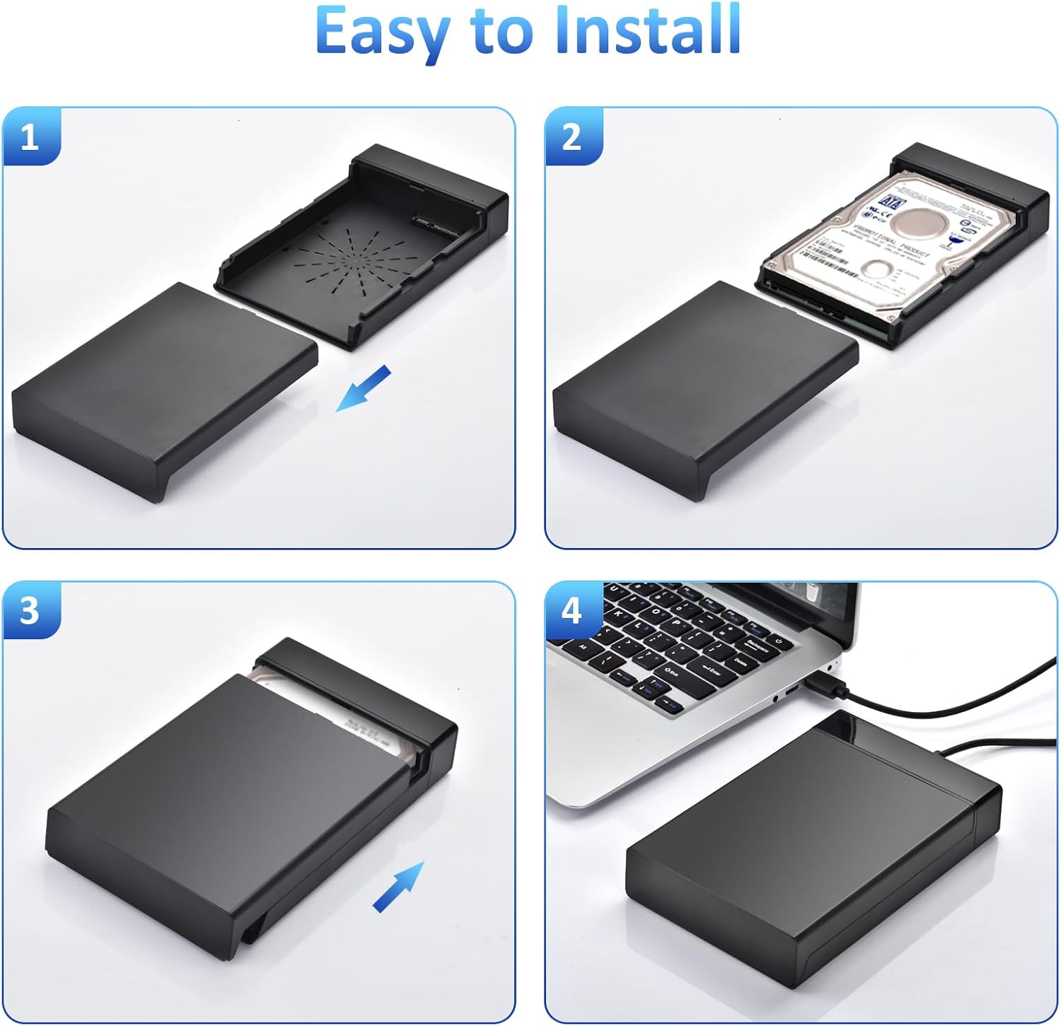 Amtake USB 3.0 to SATA External Hard Drive Docking Station for 2.5 and 3.5 Inch SATA HDD/SSD Hard Drive Enclosure, Supports UASP image number 3