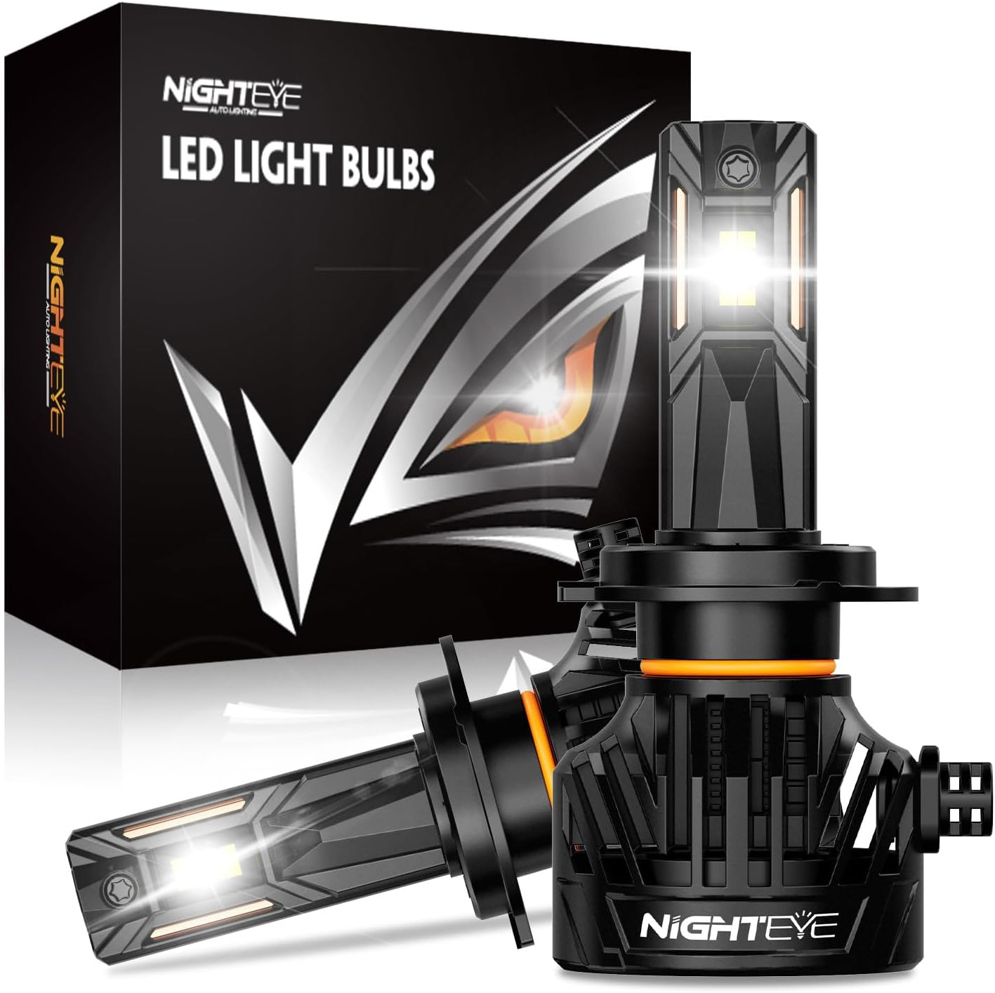 NIGHTEYE H7 Bulbs, 30,000 LM H7 LED Headlight Bulbs, with 360&deg; Adjustable Lock Ring, Double Ball Cooling Fan, Easy Installation, Fog Light, Pack of 2 (H7) image number 1