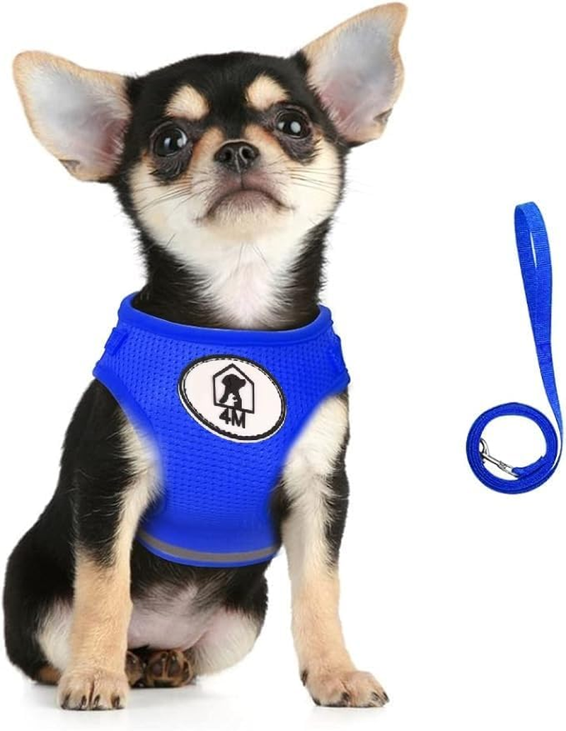 4M Pets No-Pull Reflective Mesh Dog Harness & Leash &ndash; Breathable, Step-In Vest for Small & Medium Dogs image number 4