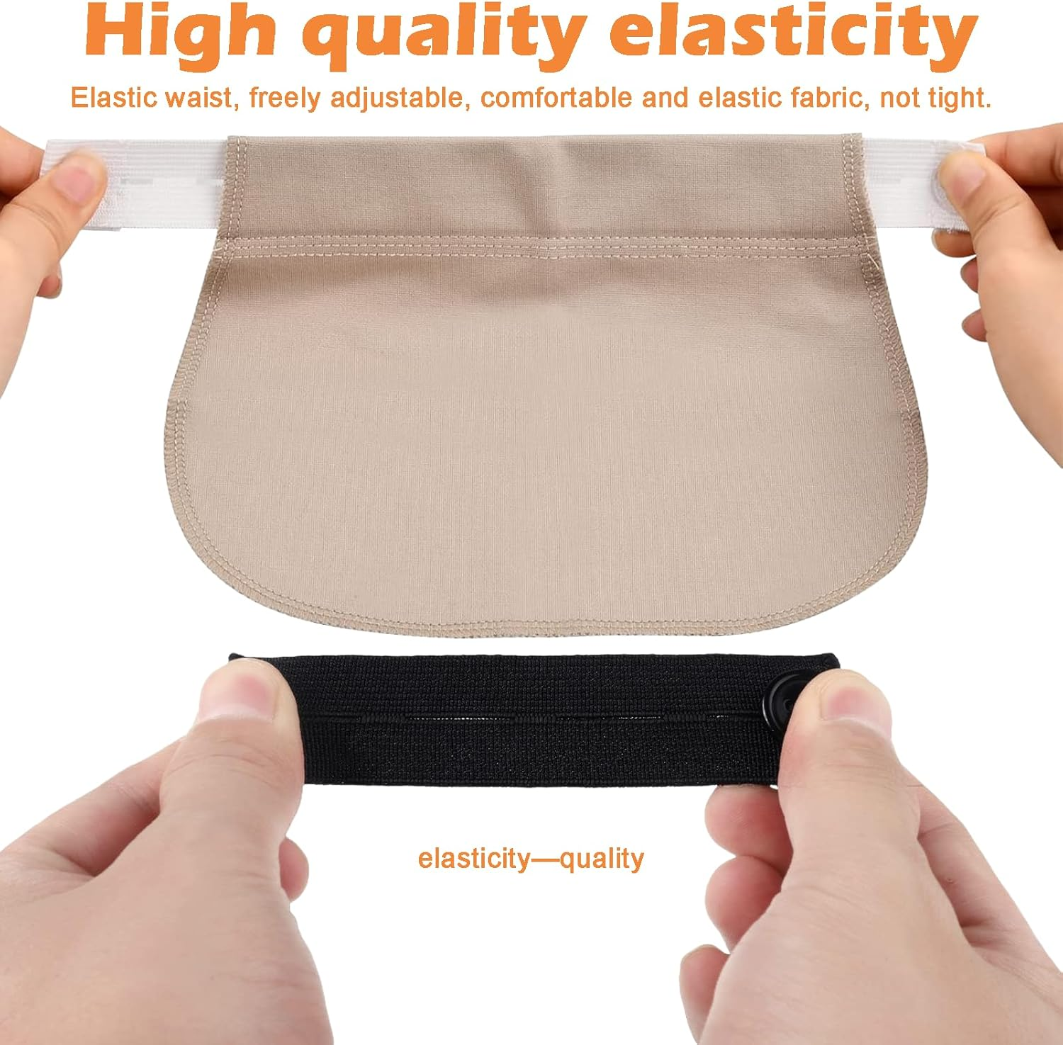 Zvorgath Maternity Pants Extender - Adjustable Waistband Extender for Pregnant Women, Elastic Waist for Men and Women (2 Pieces) image number 4