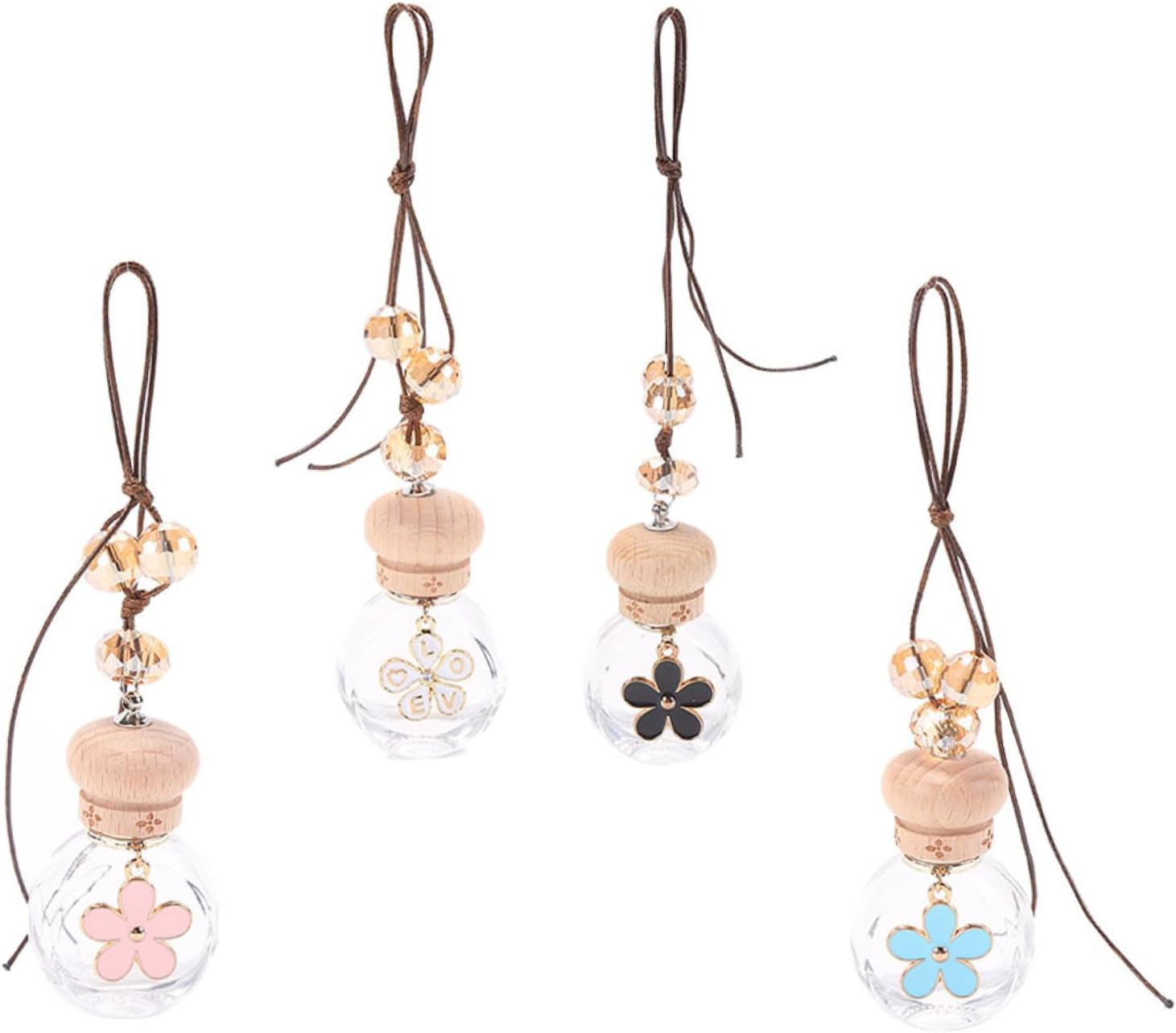 4Pcs Hanging Car Perfume Bottles Empty Perfume Bottle Car Fragrance Holder Scent Spray Essential Oil Diffuser image number 6