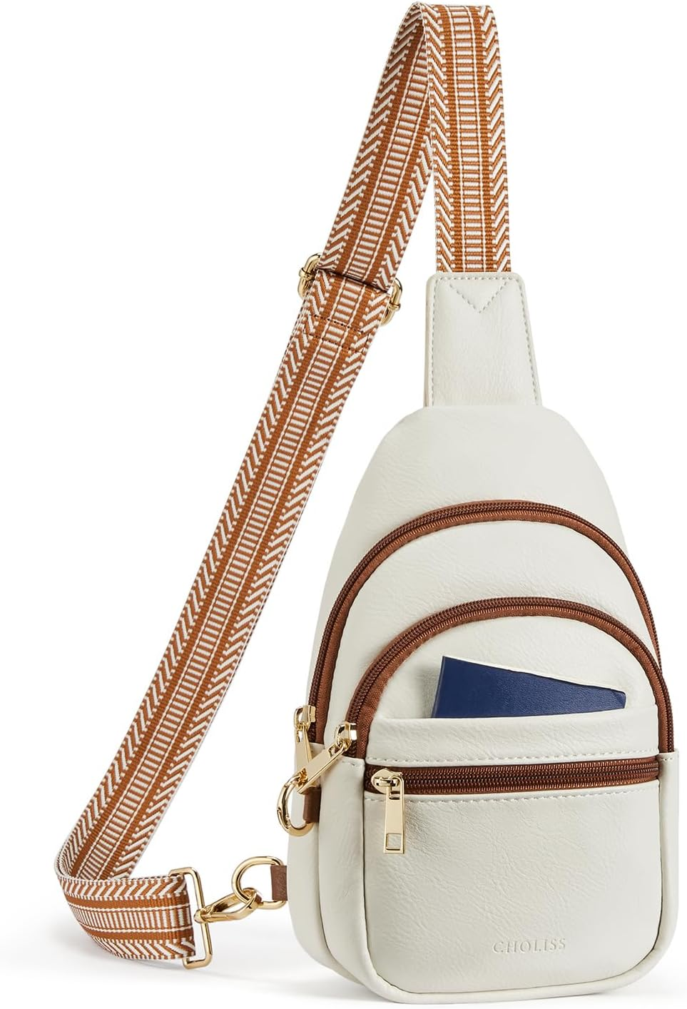 CHOLISS anti Theft Small Sling Bag for Women and Men RFID Leather Crossbody Bags Fanny Pack Chest Bag Travel Purse Daypacks