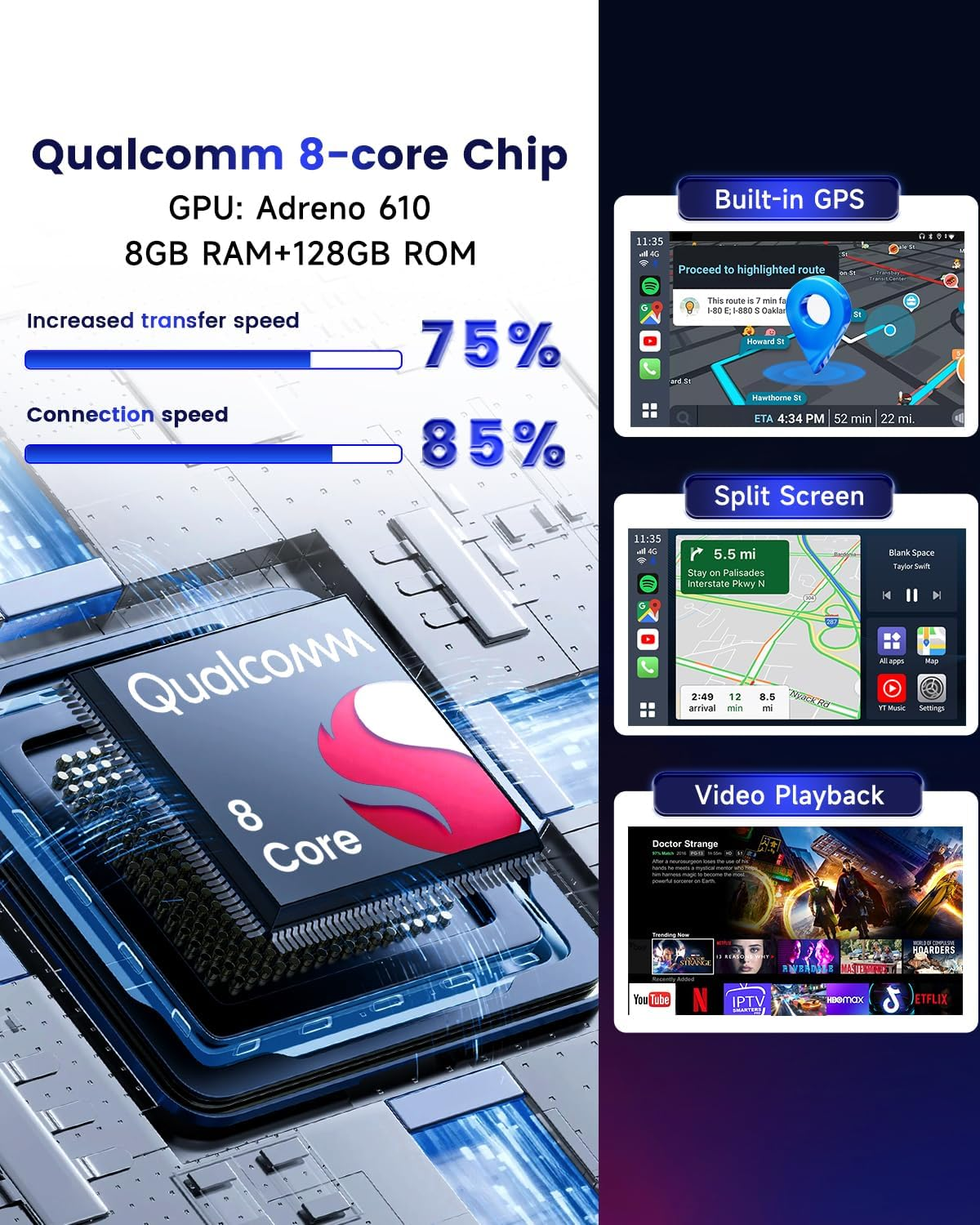 Carlinkit Aibox-Plus Android 13.0 Adapter, 8+128GB Standalone System, Wireless Carplay and Android Car, 3-In-1 Multimedia Box for Cars with Wired Carplay image number 5