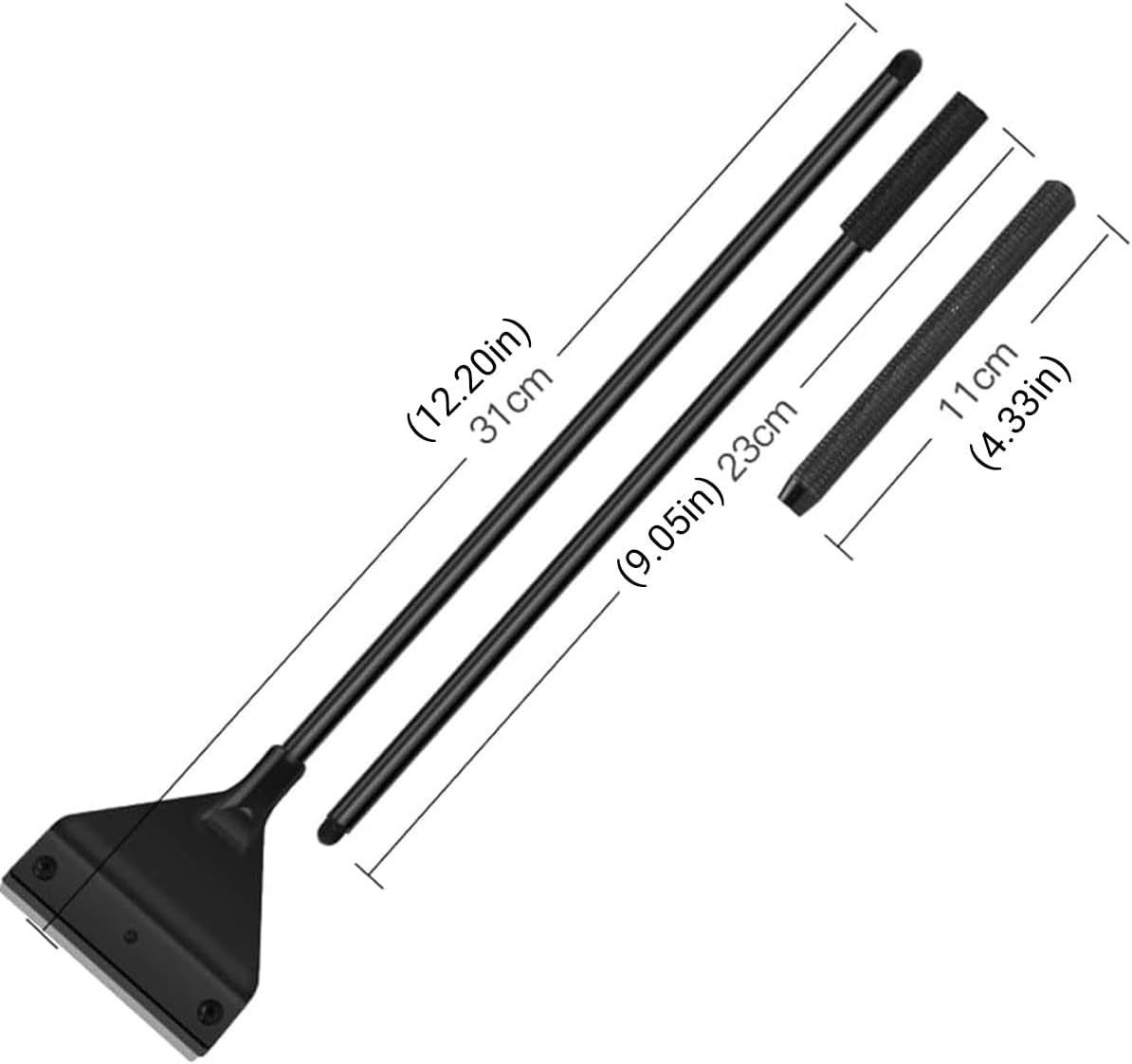 AIMALL 304SS Aquarium Stainless Steel Algae Scraper Blade Fish Tank Glass Cleaner, Silver, Extendable Handle, Corner Cleaning Design, Includes 10 Replacement Blades image number 6