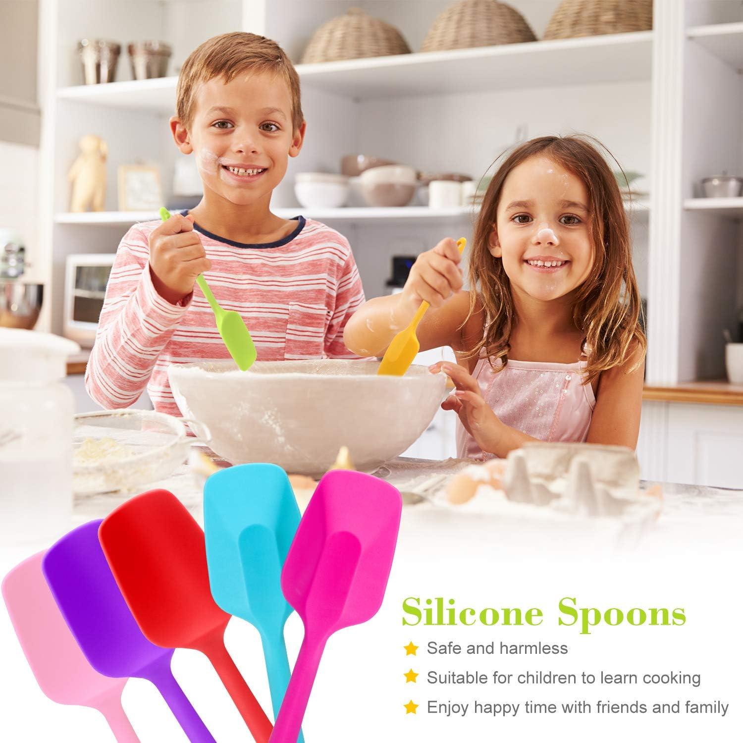 Patelai Silicone Spatulas, 7 Pieces 8.2 Inch Small Rubber Spoon Non Stick Kitchen Christmas Spatulas Heat Resistant Flexible Scrapers Baking Tool for Cooking, Mixing, Baking Tools image number 5